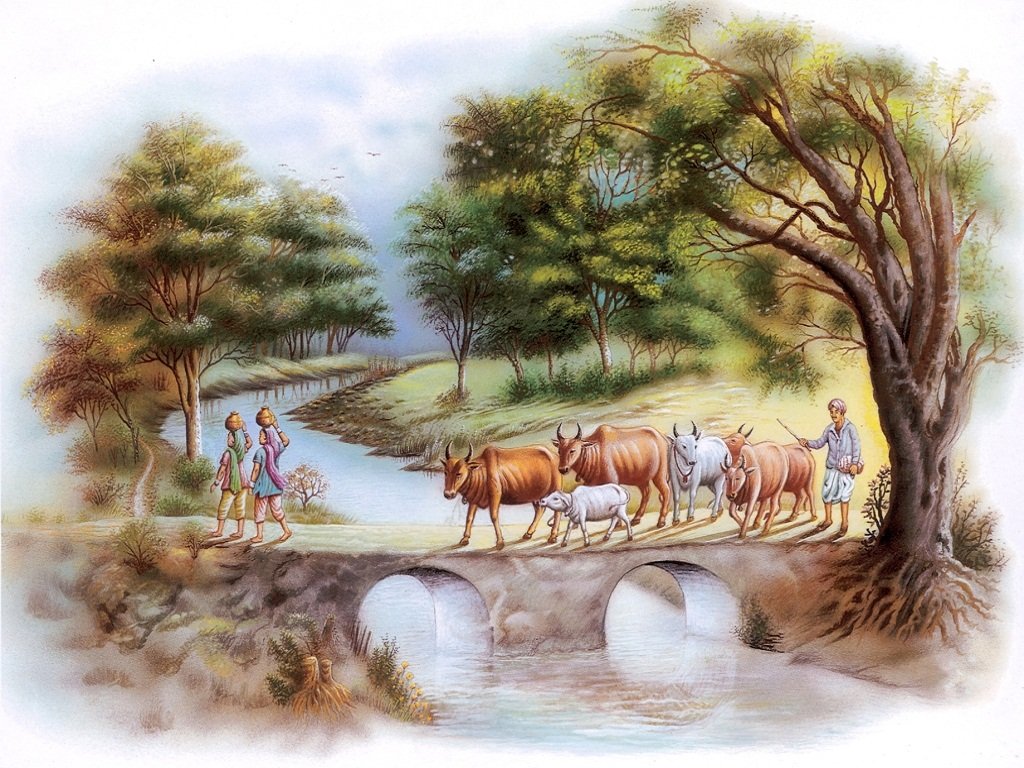 Village Wall Painting Painting Image HD