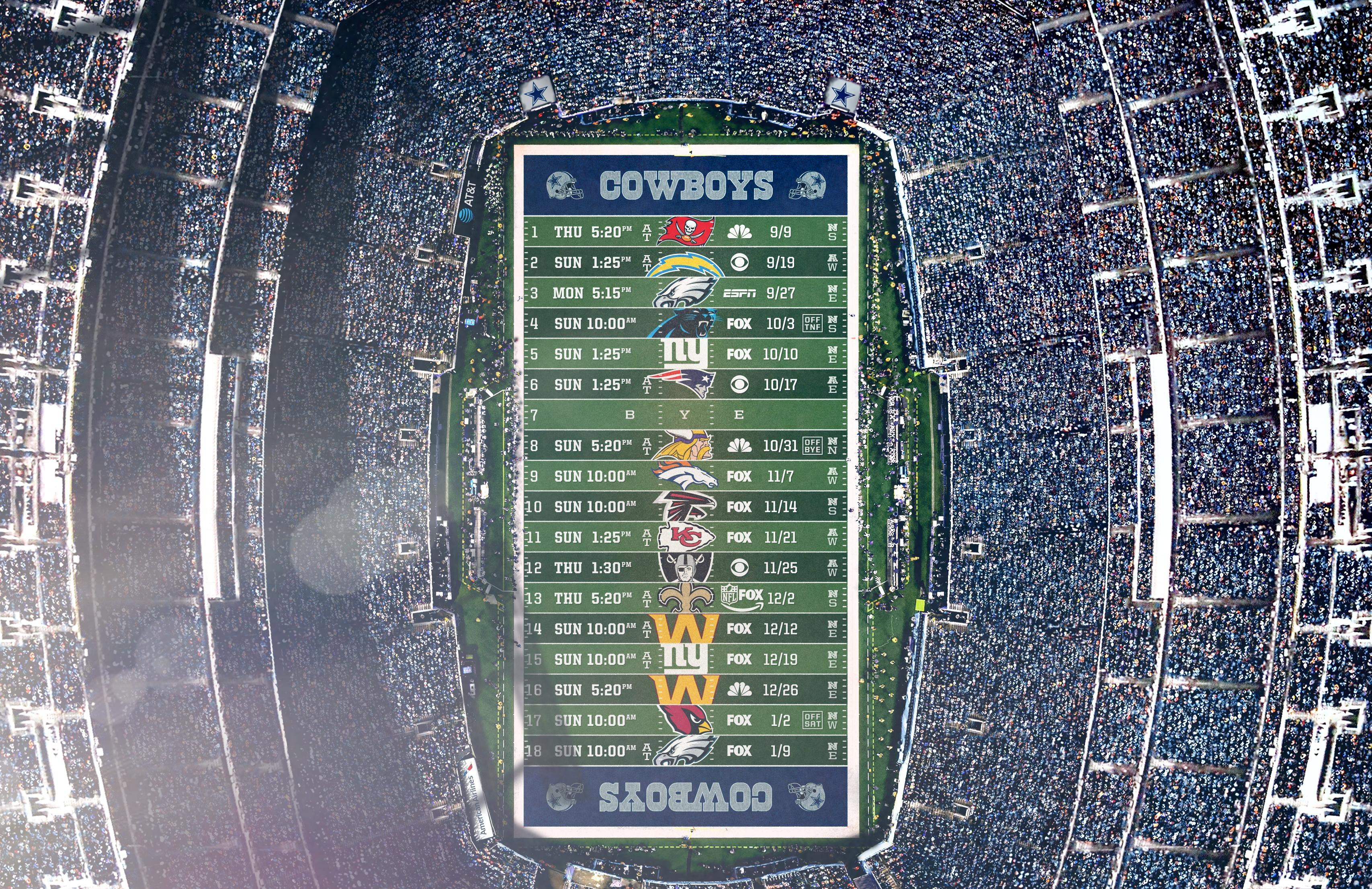 Get your 2021 Dallas Cowboys schedule wallpaper (including player