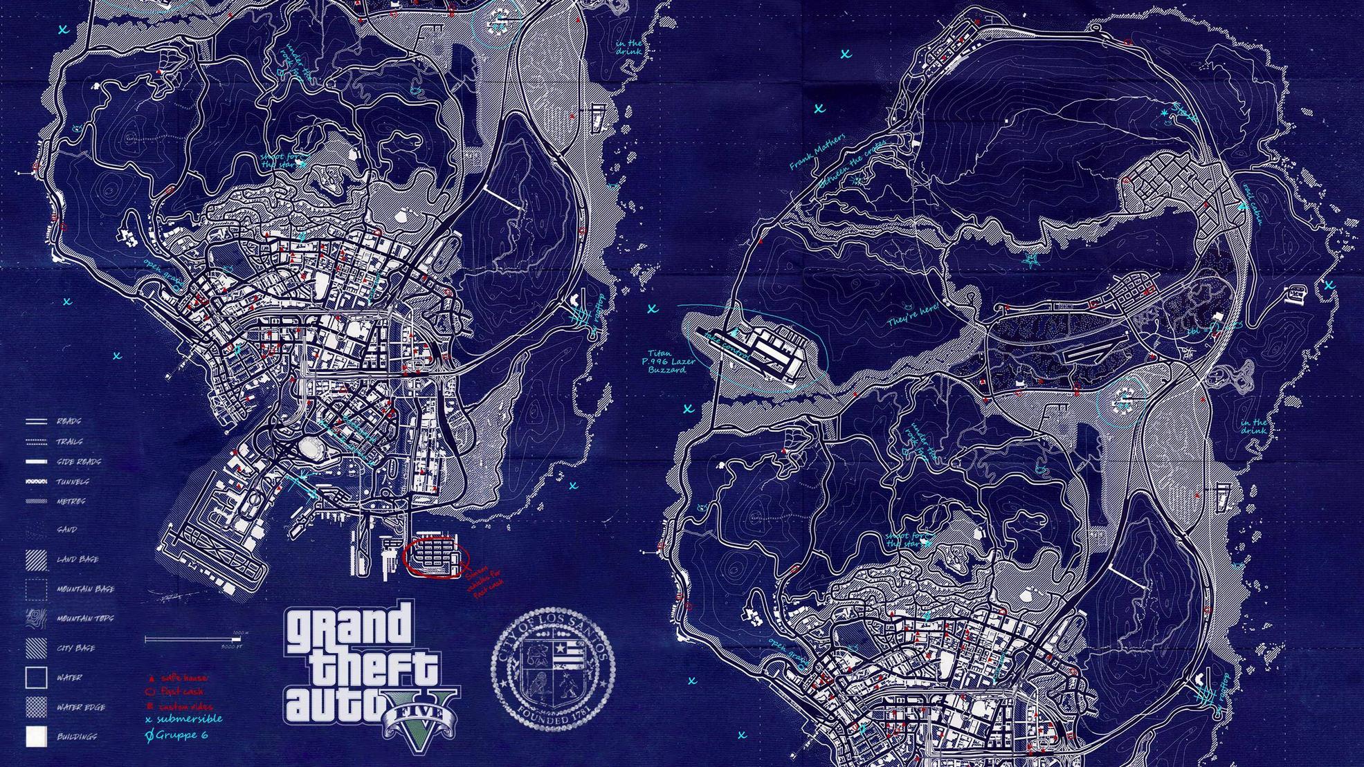 GTA V Map Wallpaper [2560x1440]