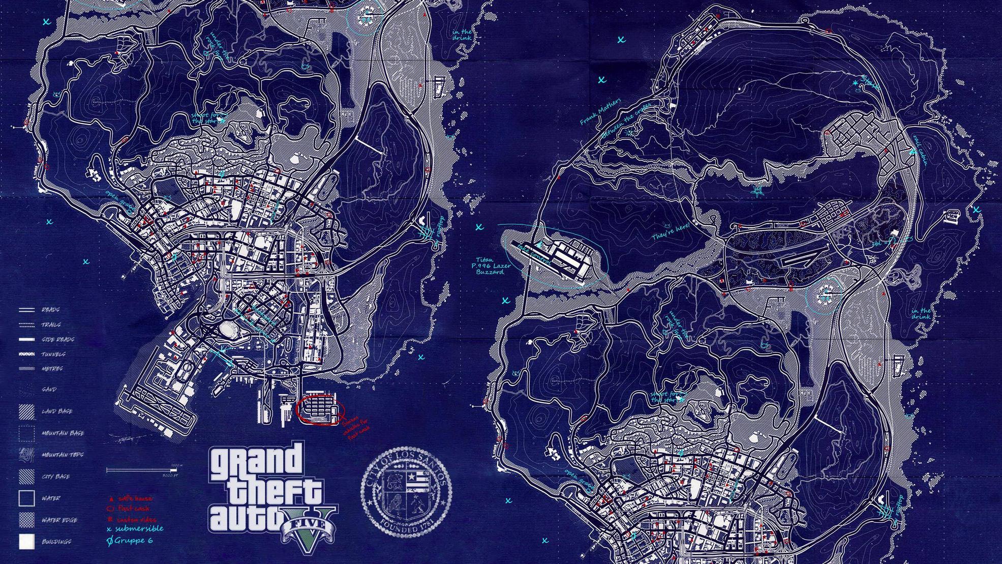 Mapa en uv de gta v  Grand theft auto, Gta, Gta 5