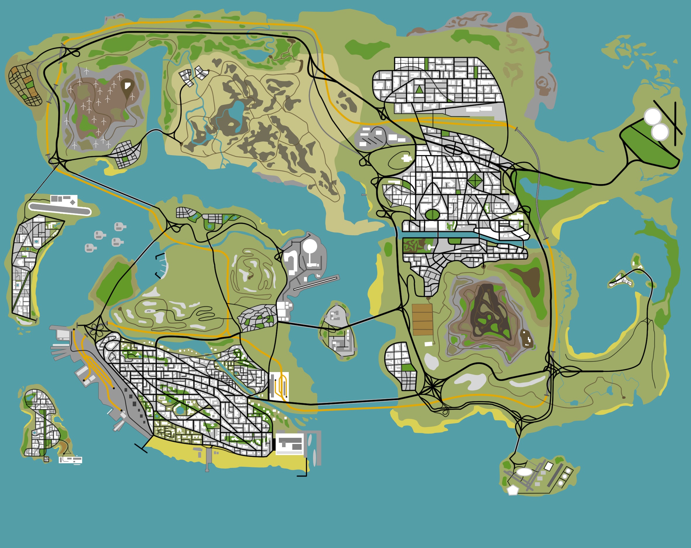 gta 4 vs gta 5 map