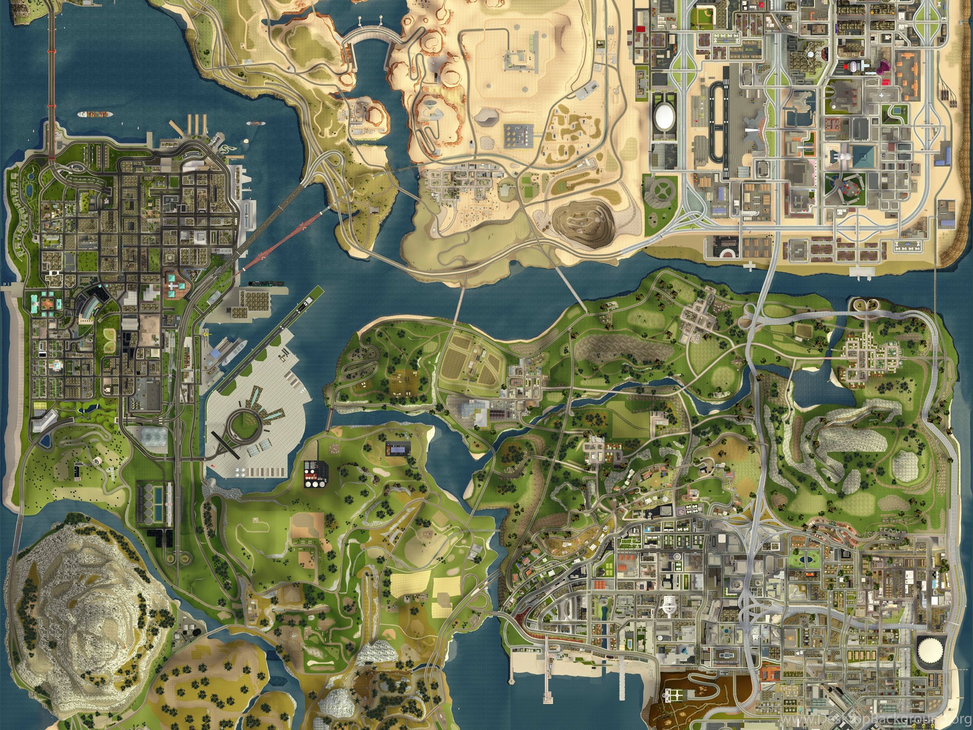 GTA V Satellite Map, Gaming Desktop Background
