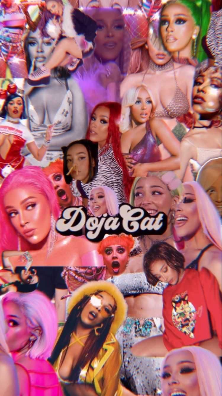 Doja Cat Wallpaper Discover more Aesthetic, cat aesthetic, iPhone, Lockscreen, Pink wallpaper.. Cute lockscreens, Celebrity wallpaper, Cat wallpaper
