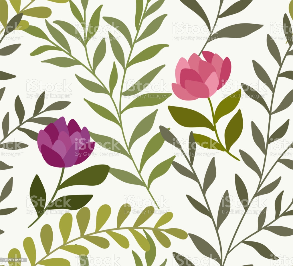 Cute Vector Floral Seamless Pattern Colorful Flowers Background Trendy Repeat Texture For Fashion Print Wallpaper Or Fabric Stock Illustration Image Now