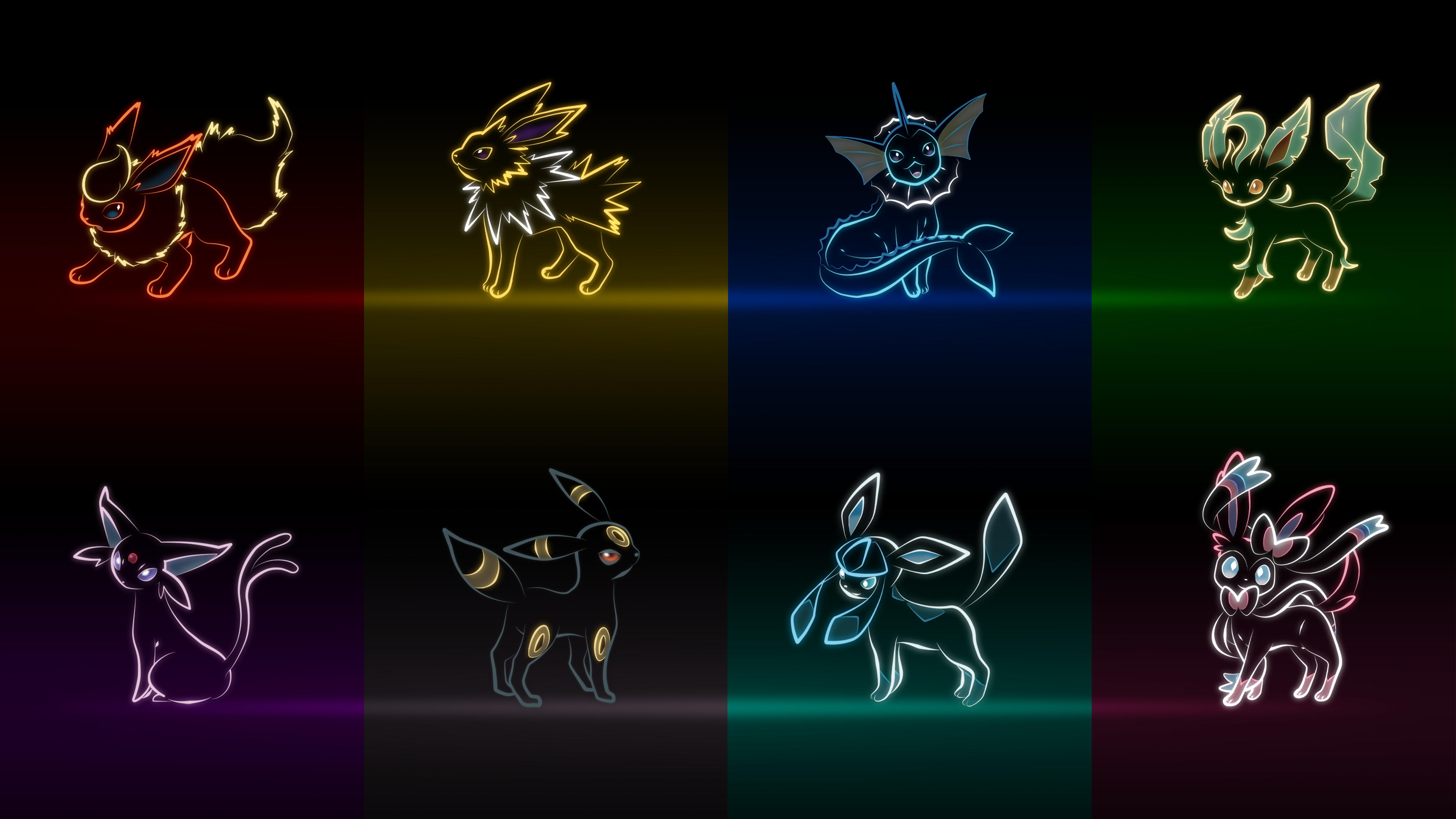 Pokemon Wallpaper In My Neon Lights Art Style: Pokemon