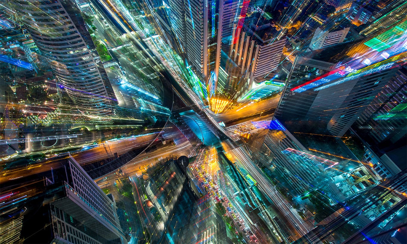 City Neon Lights Nightscape wallpaper mural