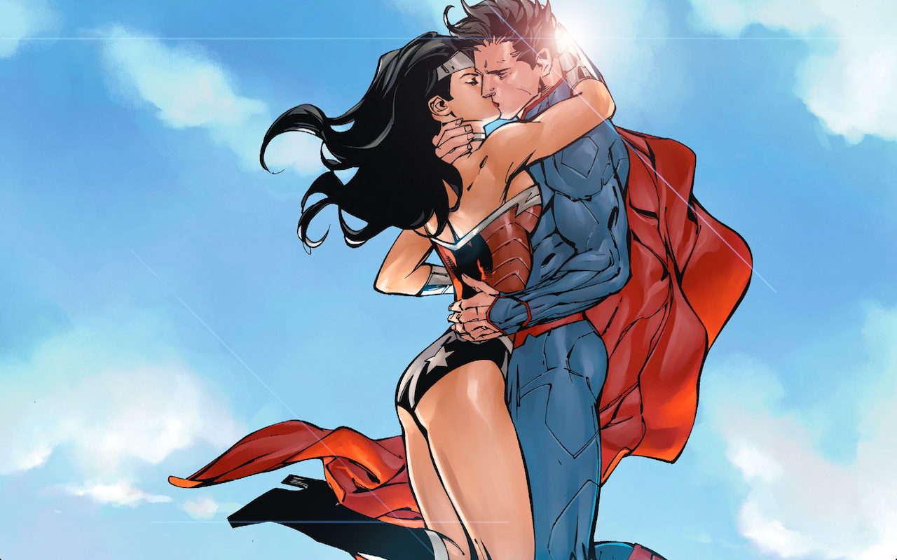 wonder woman superman kiss by xionice.