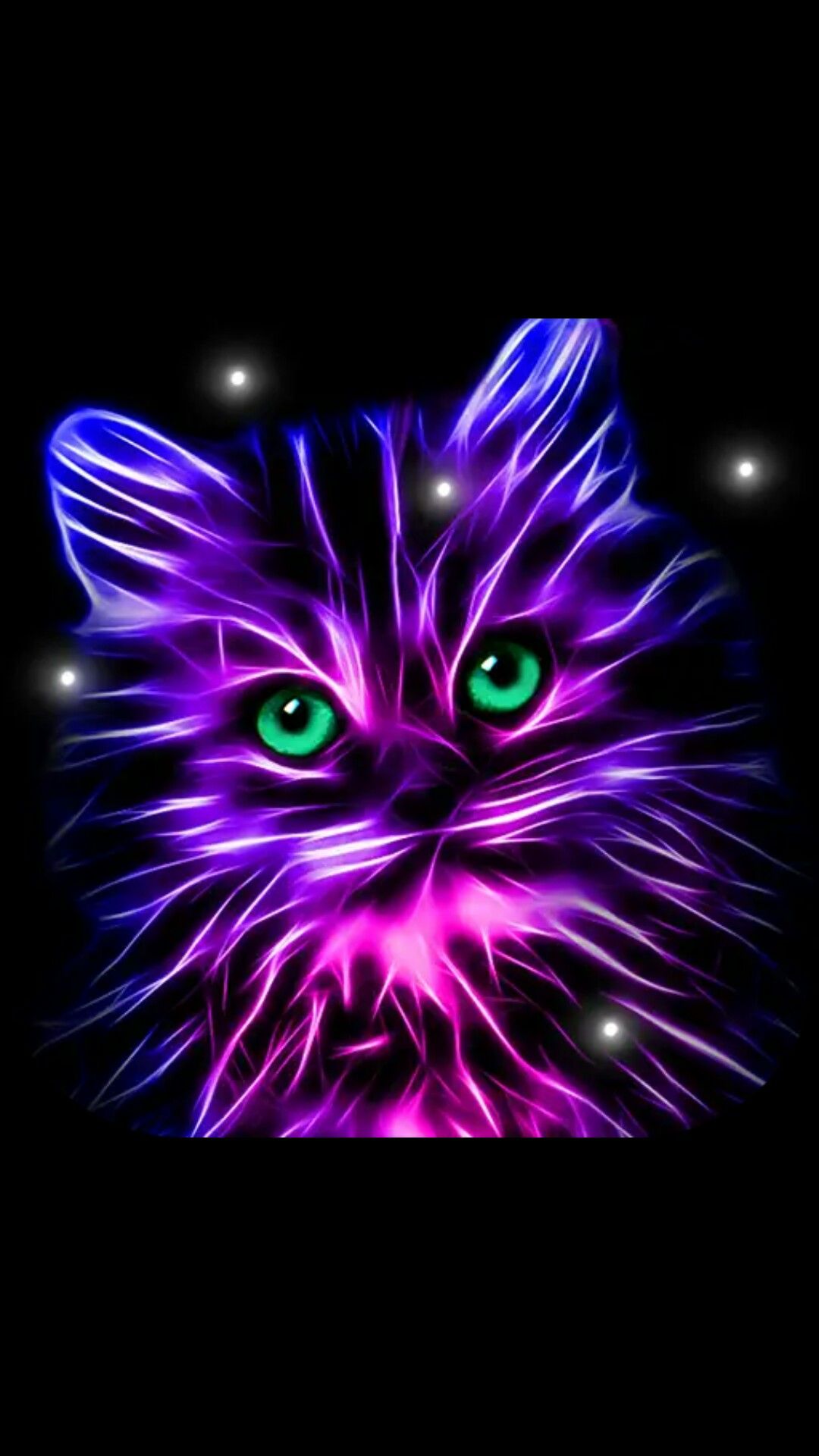 Fractal animals. Neon cat, Animal wallpaper, Cute animal drawings
