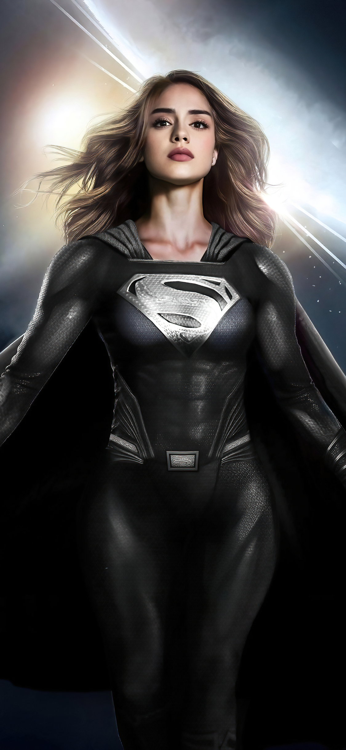 Sasha Calle Supergirl Fan Art Black Suit 4k iPhone XS, iPhone 10, iPhone X HD 4k Wallpaper, Image, Background, Photo and Picture