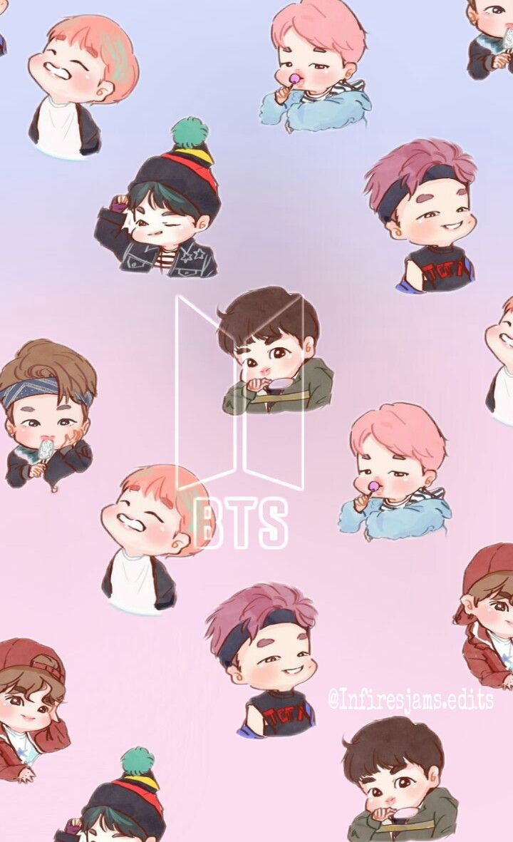 BTS Cute Cartoon Wallpapers - Wallpaper Cave