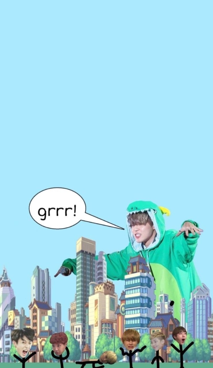 Bts Jimin Cartoon Wallpaper