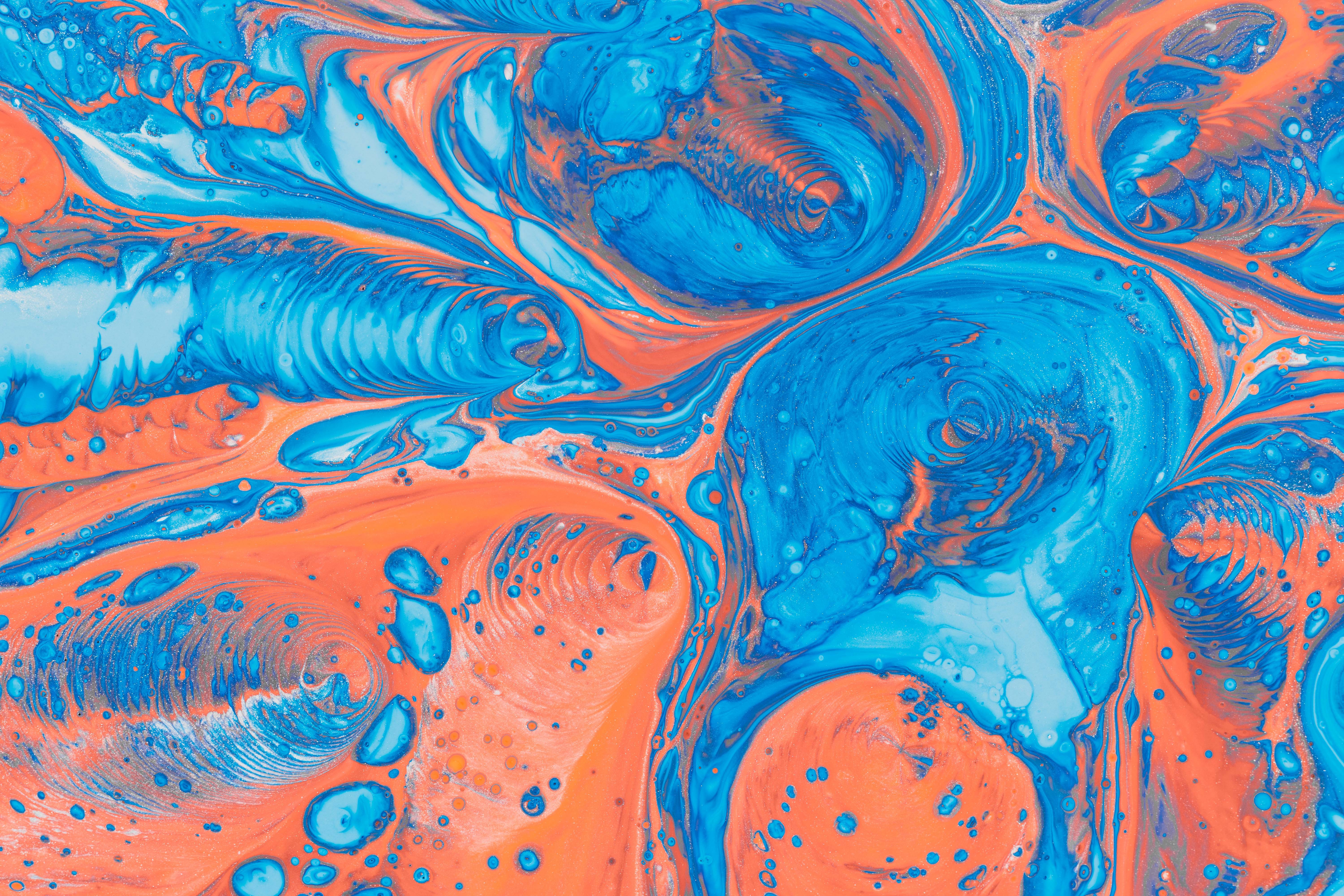Paint Splatter Paint Splash Abstract Orange Blue White Wallpaper:6000x4000