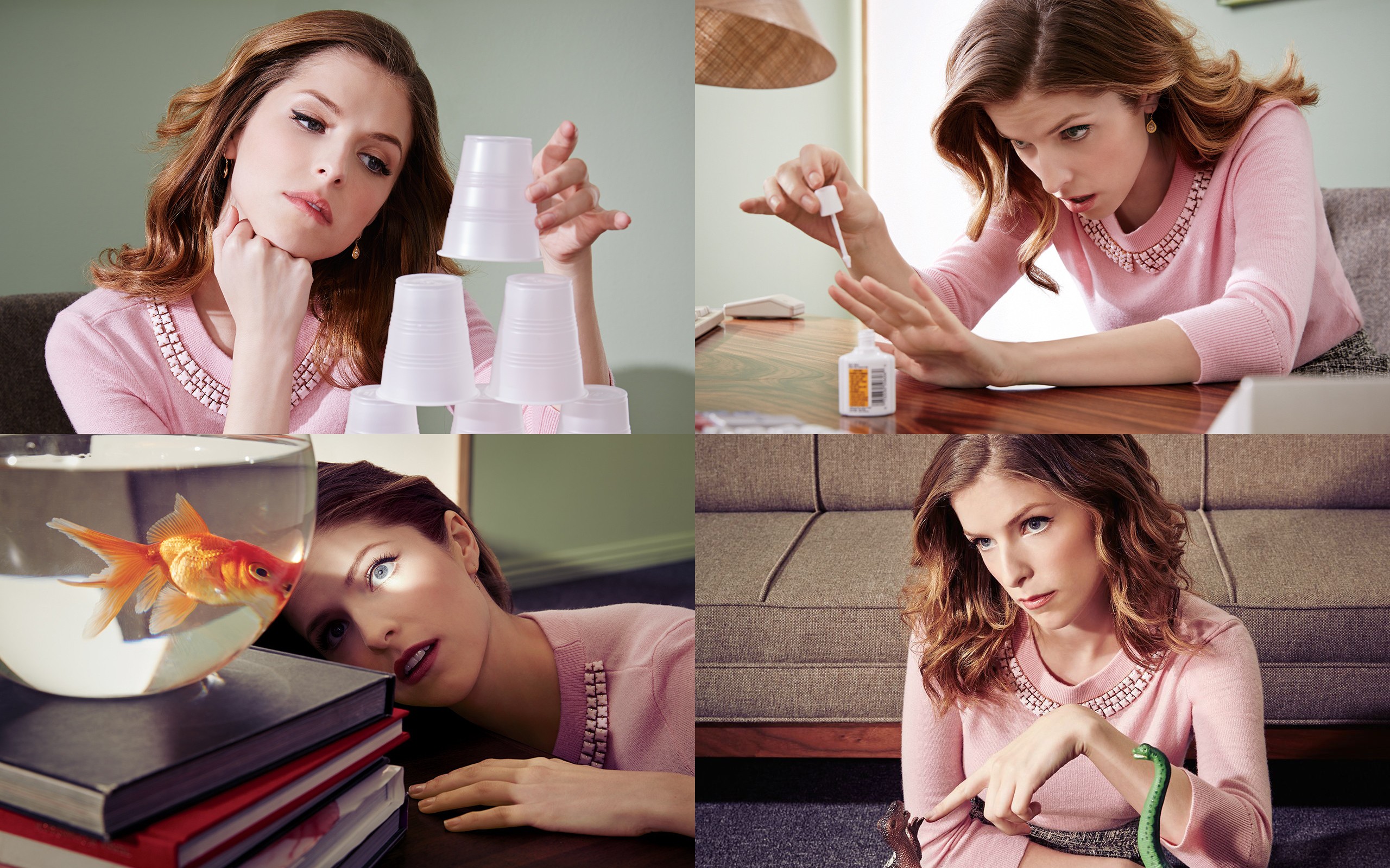 #celebrity, #brunette, #actress, #Anna Kendrick, #women, #collage wallpaper. Mocah HD Wallpaper