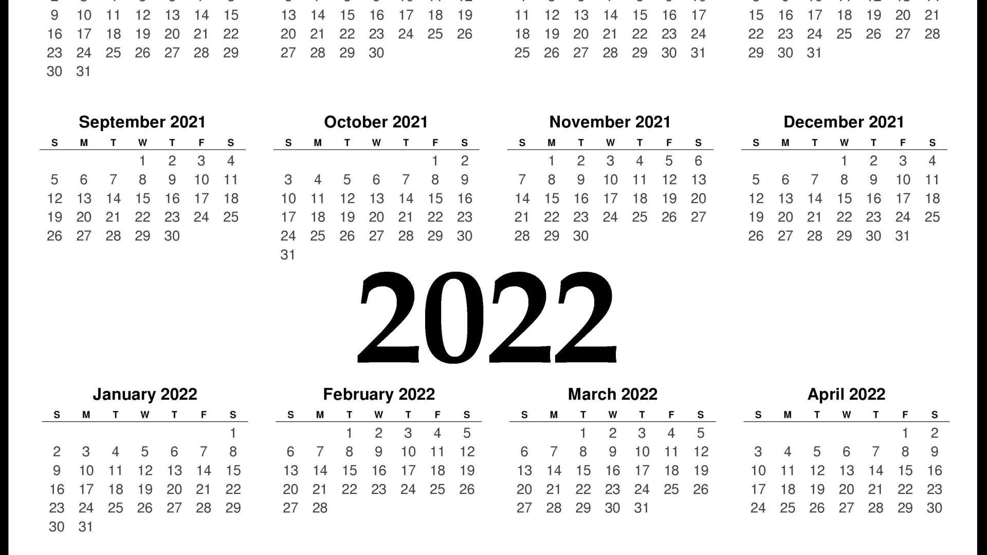 calendar 2021