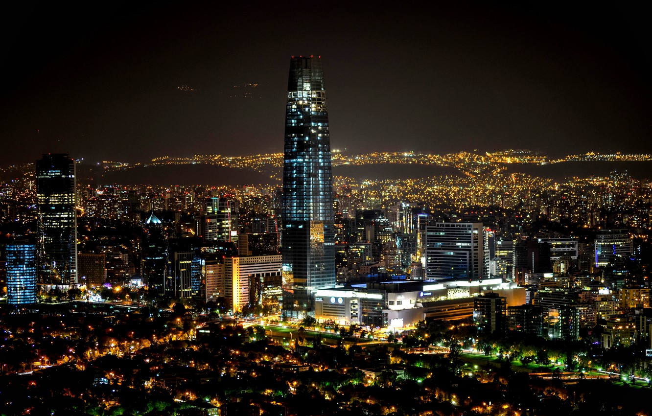 Wallpaper night, night, Chile, noche, Santiago, Santiago de Chile image for desktop, section город
