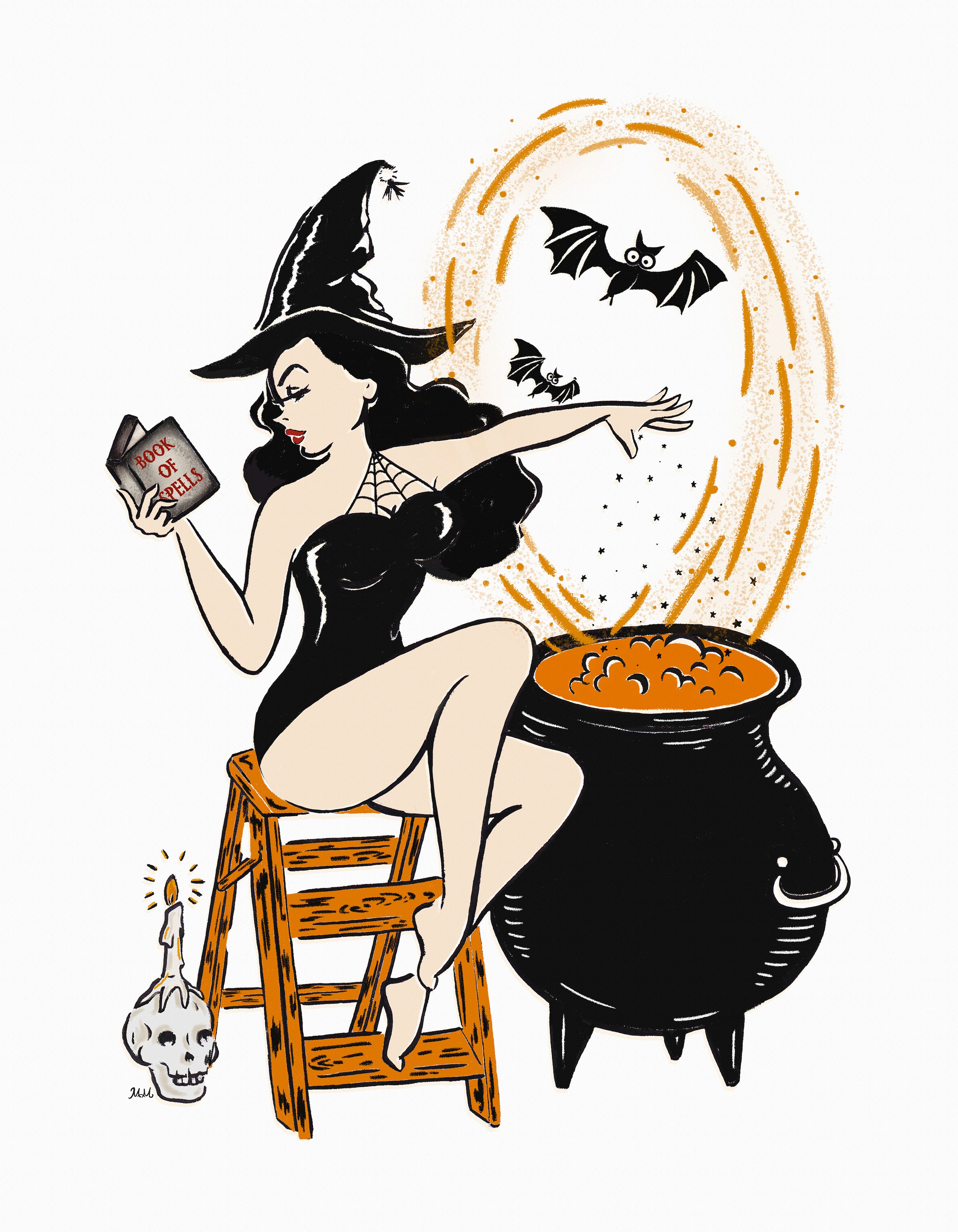 Vintage Halloween Pin Up Wallpapers - Wallpaper Cave.