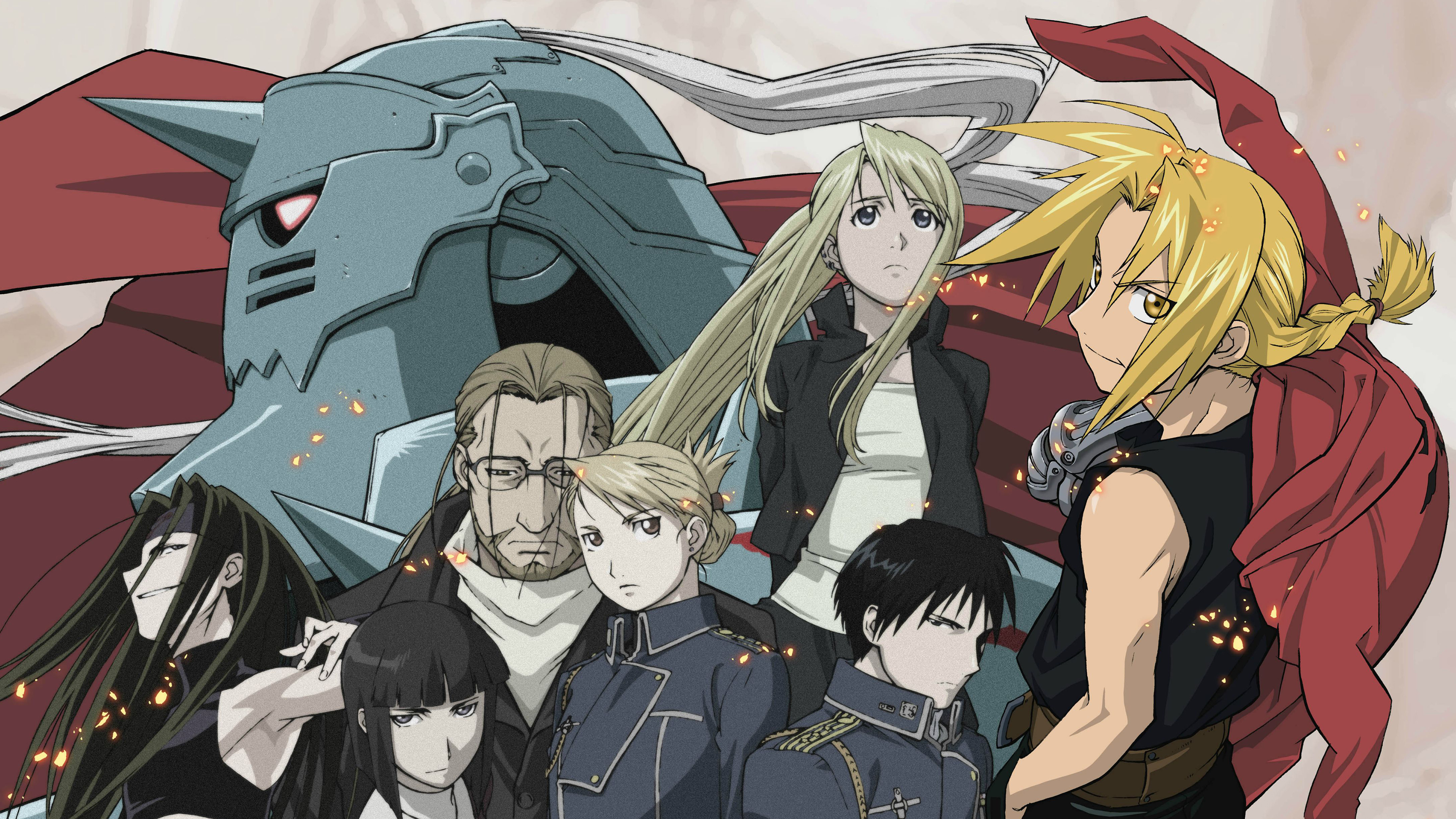Fullmetal Alchemist Brotherhood Characters UHD 4K Wallpaper