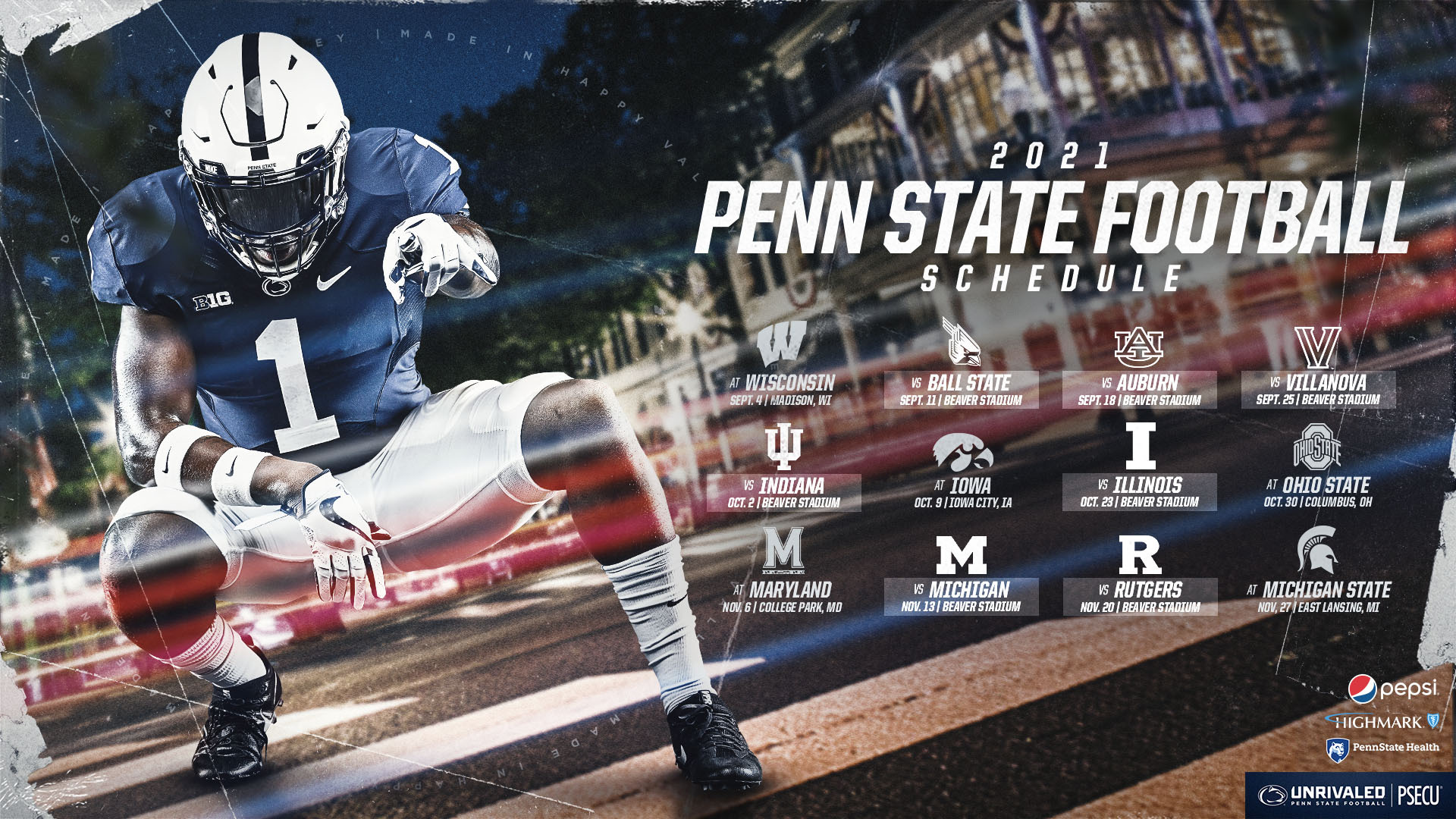 Penn State Football Releases Digital 2021 Schedule Posters