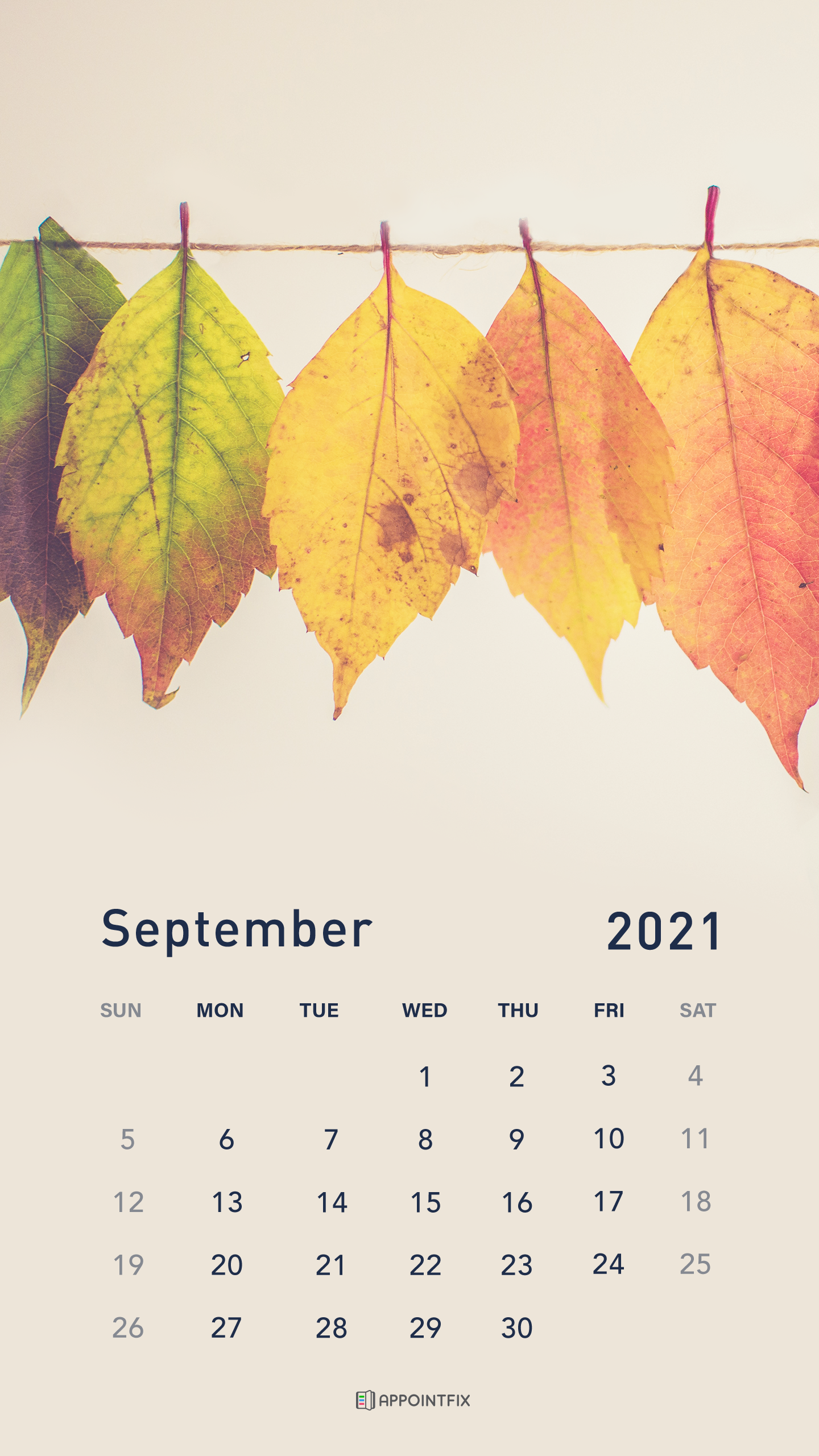 Free September 2021 Calendar Wallpaper