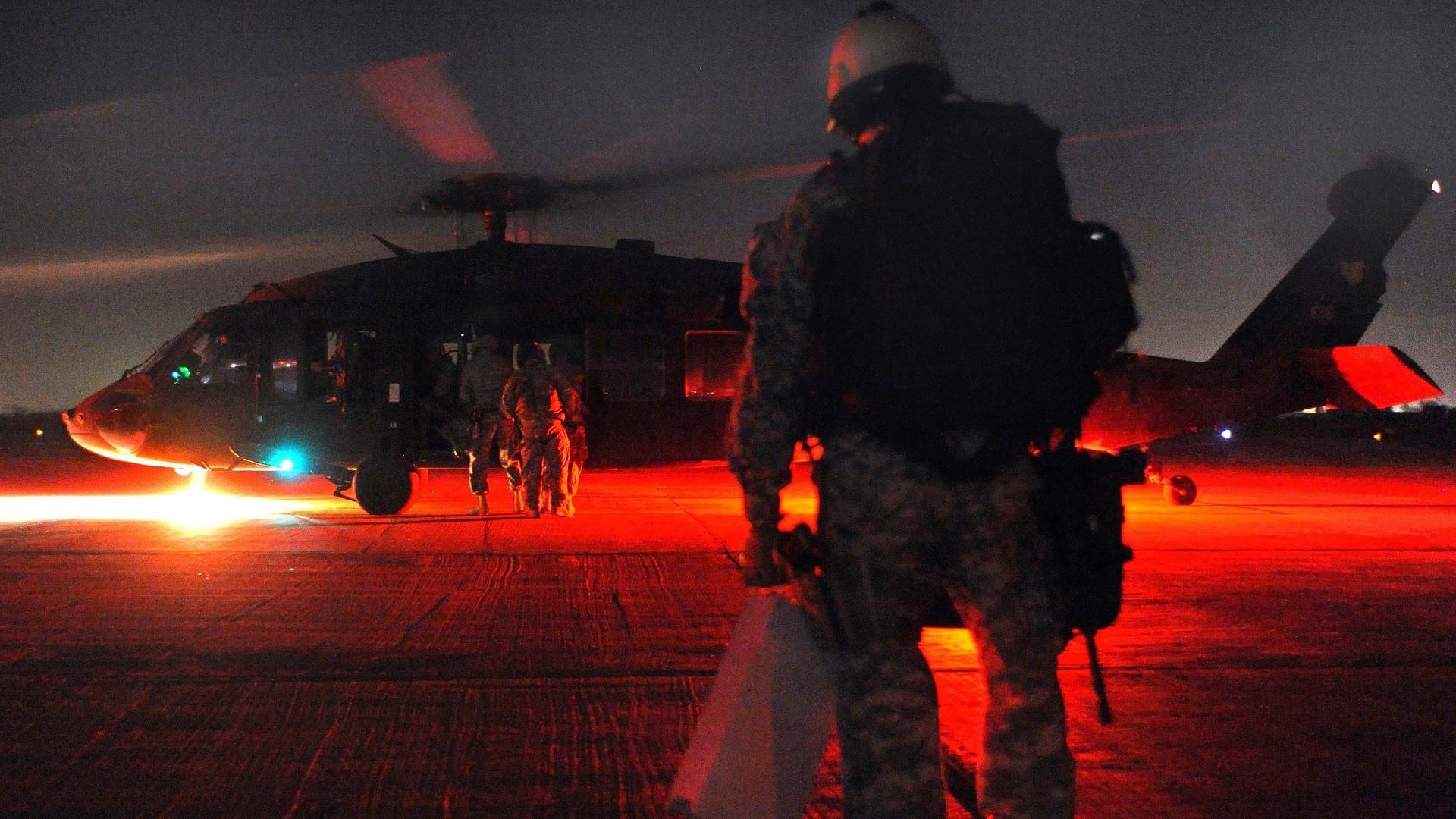 Us Special Forces Helicopter At Night