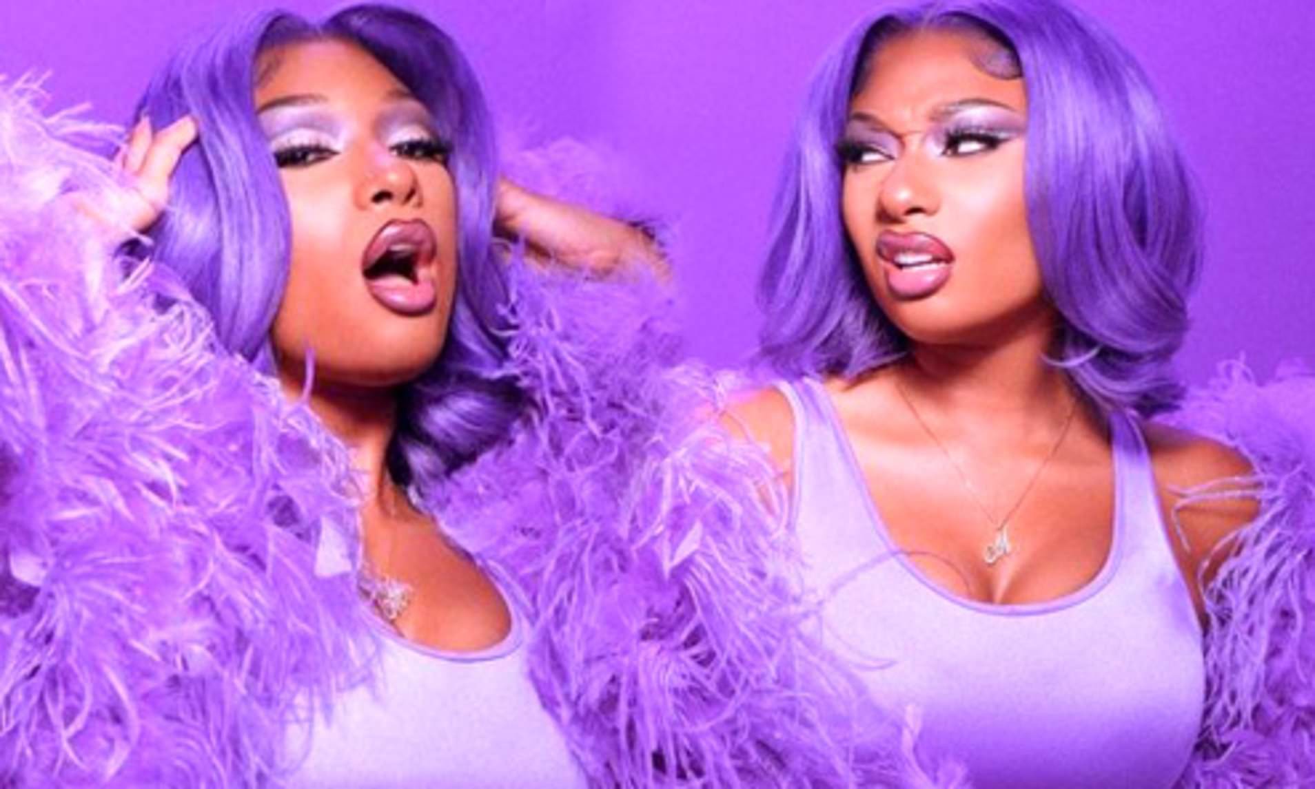 Megan Thee Stallion pops in purple wig and bodysuit as she counts down to her birthday. Daily Mail Online