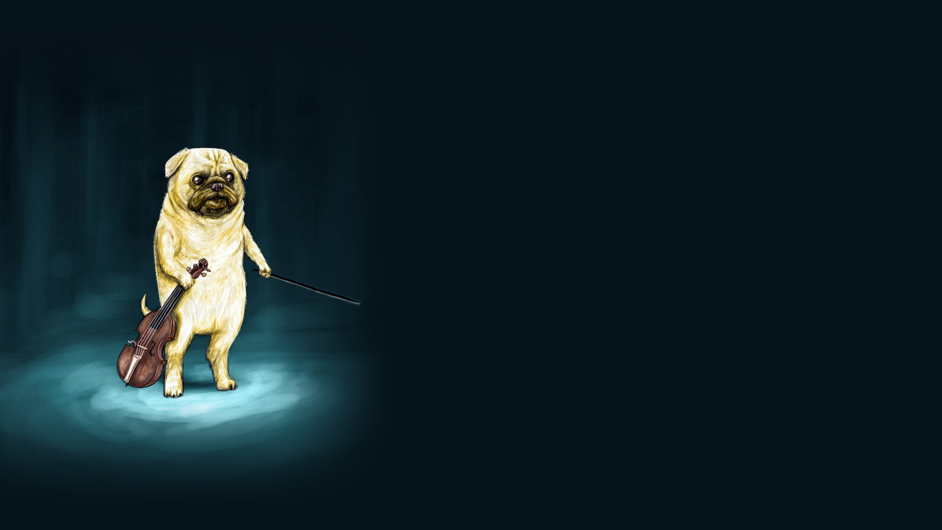 Wallpaper, 1920x1080 px, dog, dogs, drawing, funny, humor, music, violin, WTF 1920x1080
