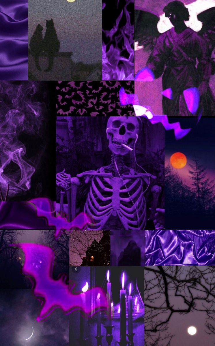 Download Ghostface With A Bloody Knife Purple Halloween Wallpaper   Wallpaperscom