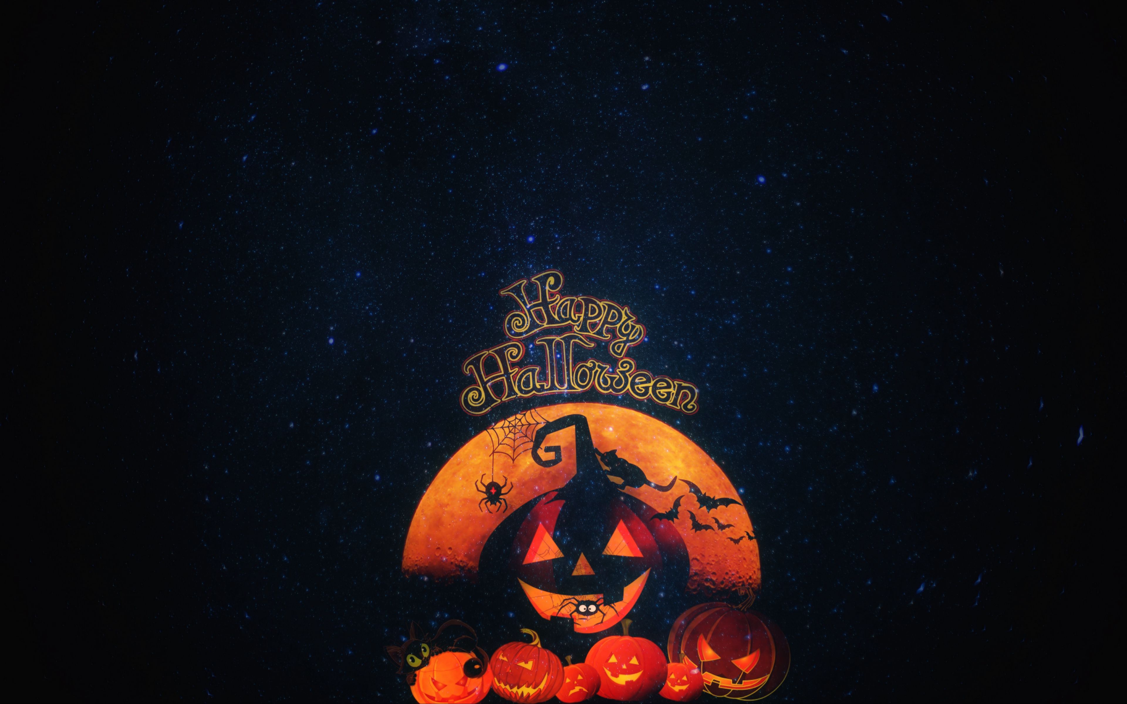 Download wallpaper 3840x2400 halloween, pumpkin, autumn, cat, holiday 4k ultra HD 16:10 HD background