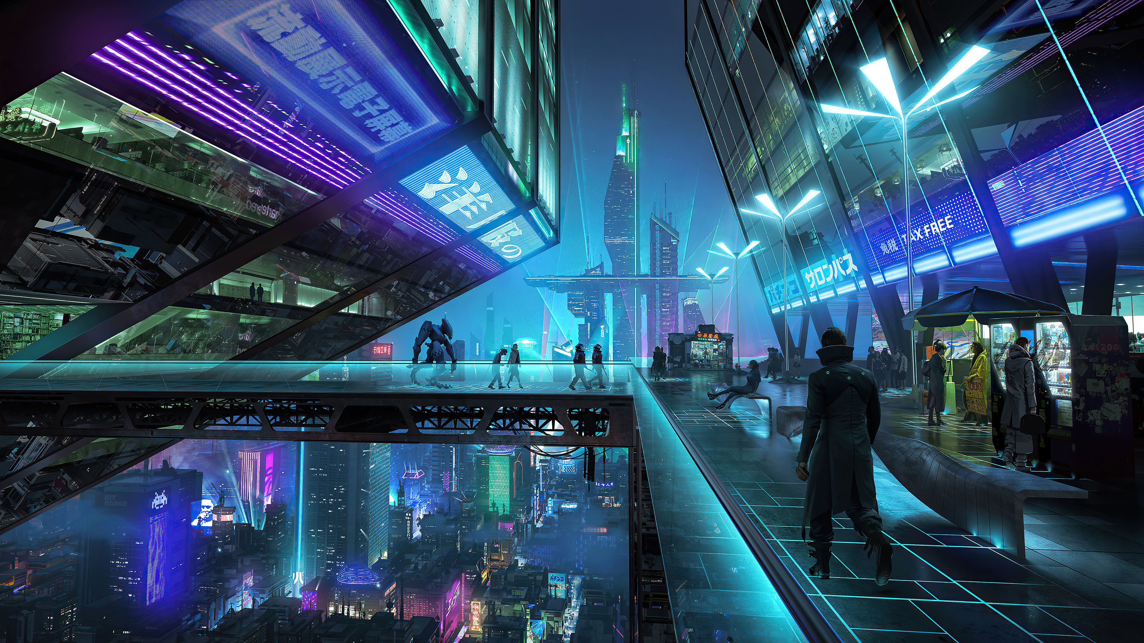 Neon City Night 4k, HD Artist, 4k