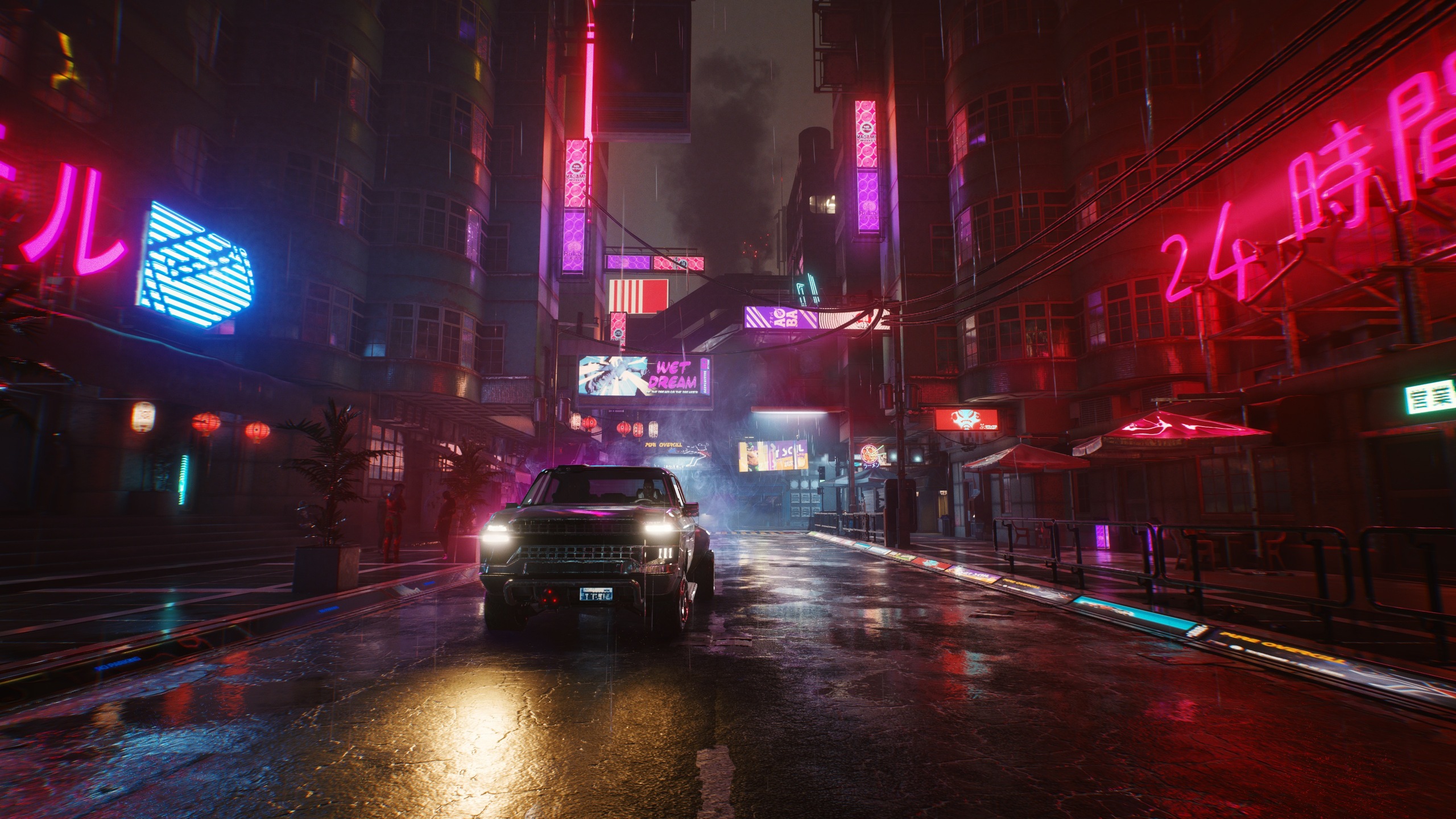 Cyberpunk Street Neon Night Lights 4k 1440P Resolution HD 4k Wallpaper, Image, Background, Photo and Picture