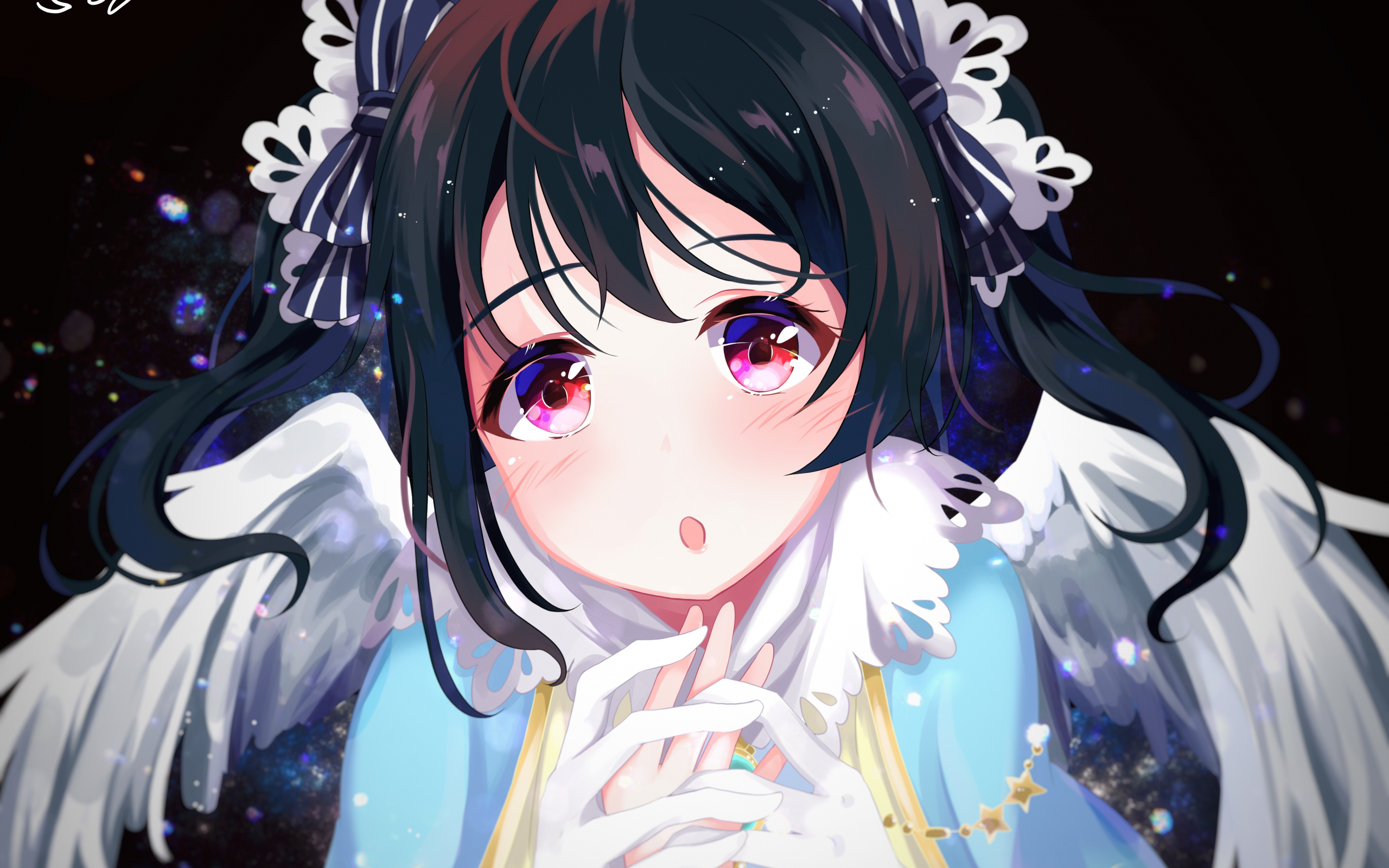 Download 2560x1600 Yazawa Niko, Love Live, Black Hair, Moe, Pink Eyes Wallpaper for MacBook Pro 13 inch