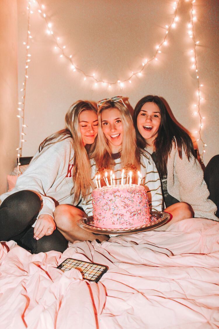 Beautiful woman celebrating birthday using video call chatting with friends  5496573 Stock Photo at Vecteezy