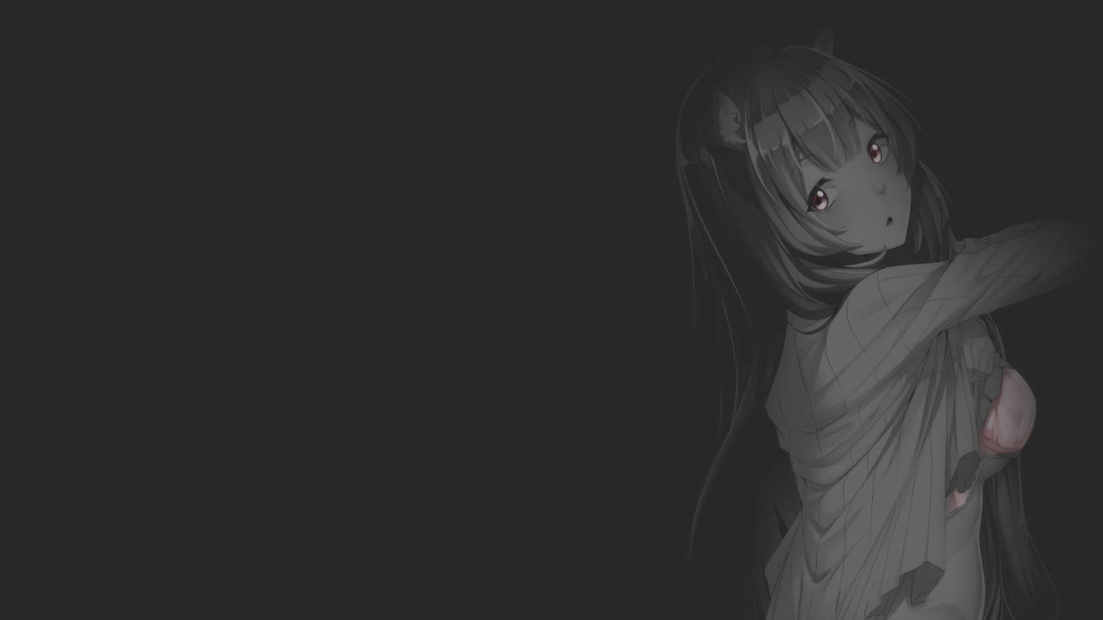 Wallpaper, manga, anime girls, illustration, fan art, dark background, minimalism, selective coloring, ecchi, Raphtalia, Tate no Yuusha no Nariagari, texture 1920x1080