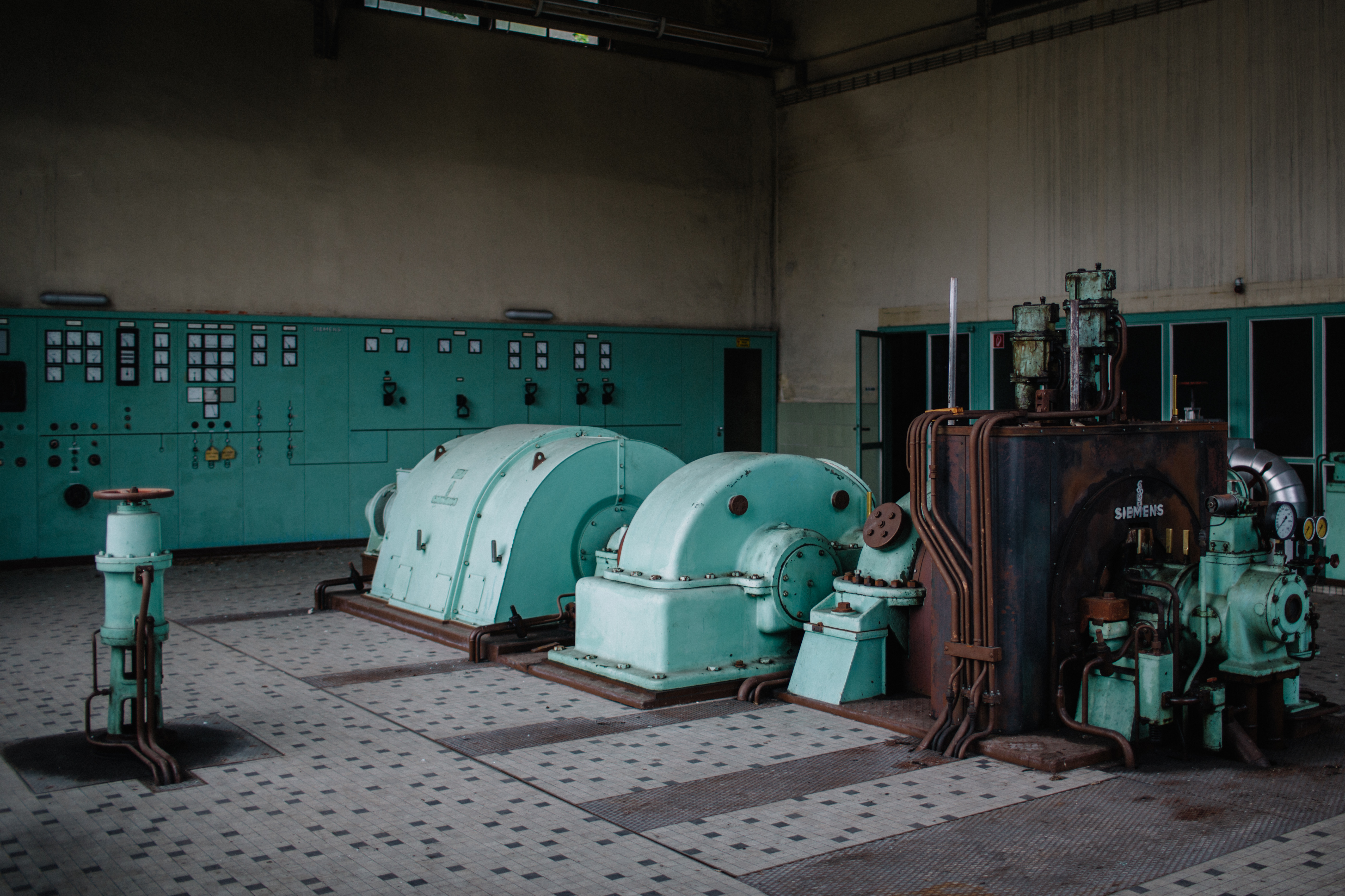 Wallpaper, green, turbine, peppermint, urban, exploration, power, plant, powerplant, powerstation, station, industry, industrial, urbex 5161x3441