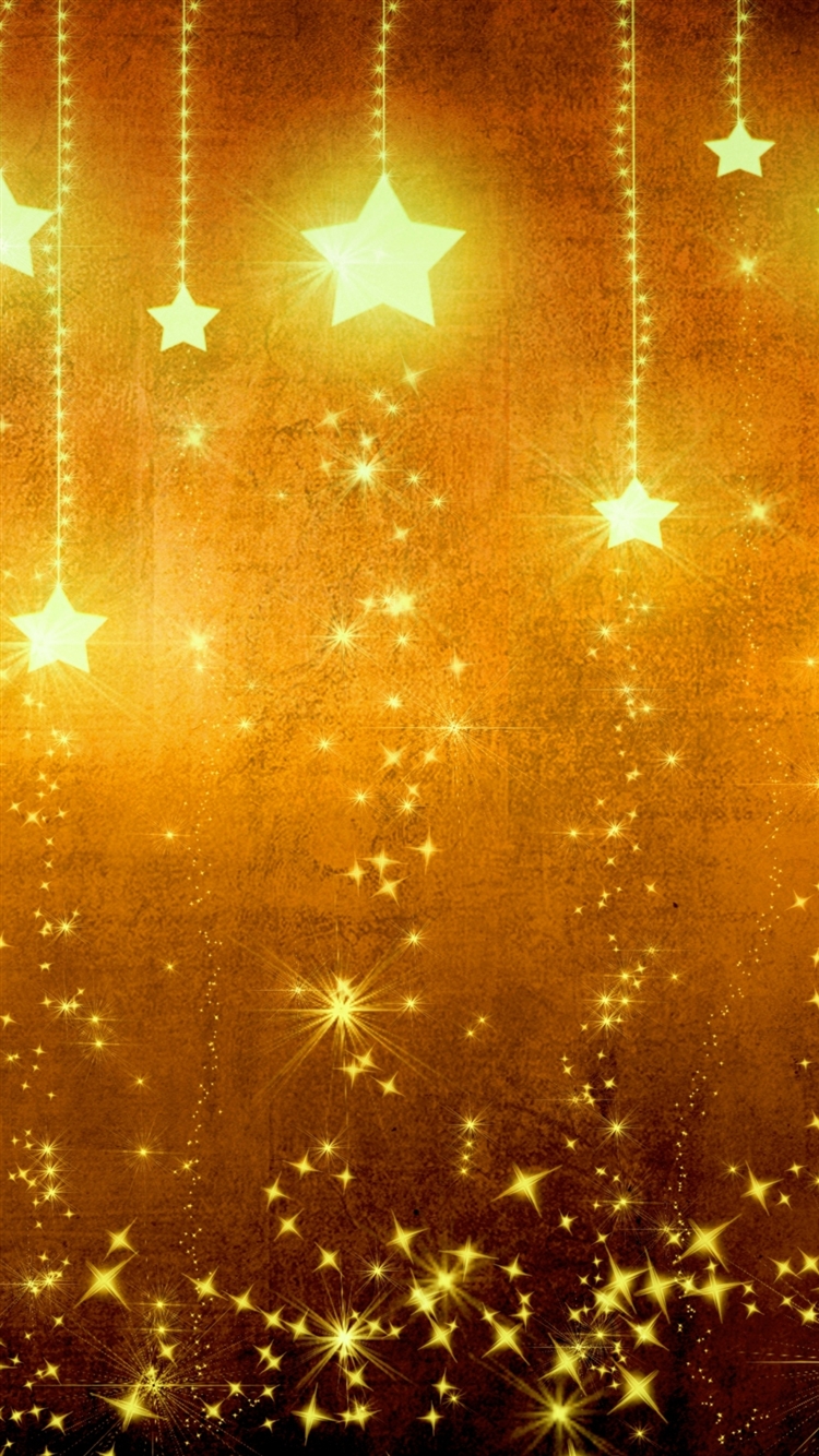 Star Gold Holiday Background Brown Yellow Light Texture iPhone 8 Wallpaper Free Download