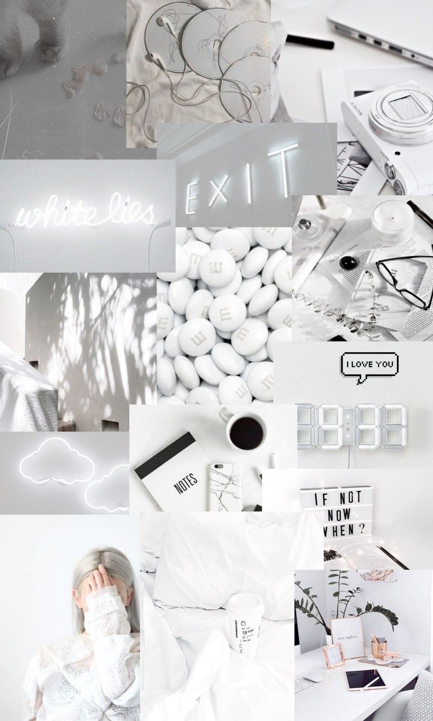 Walpaper white. Mood wallpaper, iPhone wallpaper tumblr aesthetic, Collage background