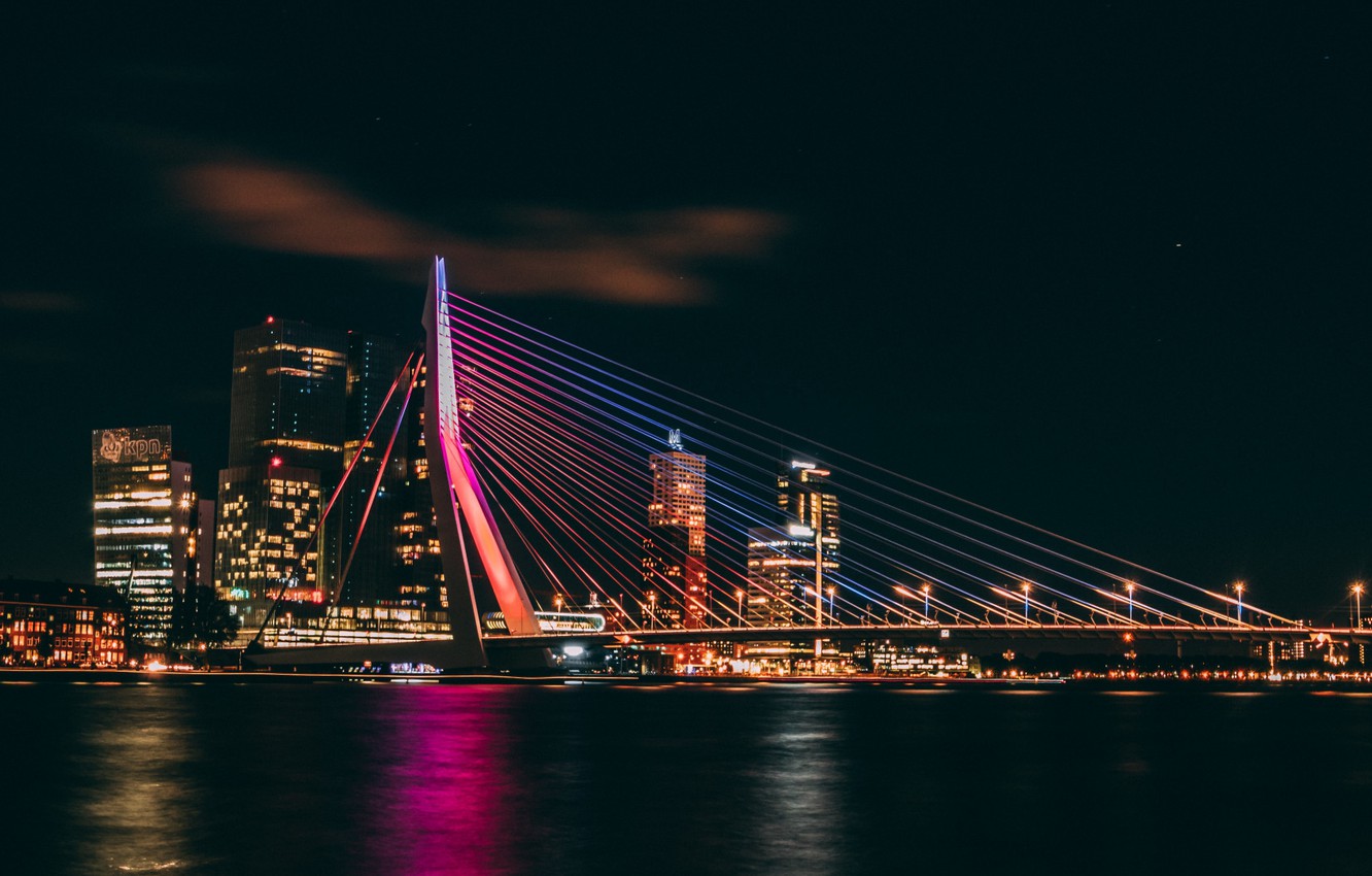 Wallpaper City, Bridge, Night, Wallpaper image for desktop, section город