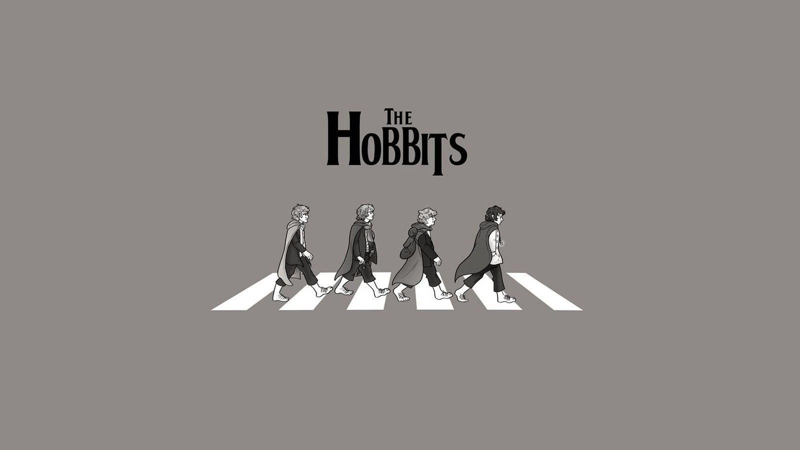 Wallpaper, illustration, monochrome, minimalism, text, logo, The Lord of the Rings, The Beatles, brand, font 1600x900