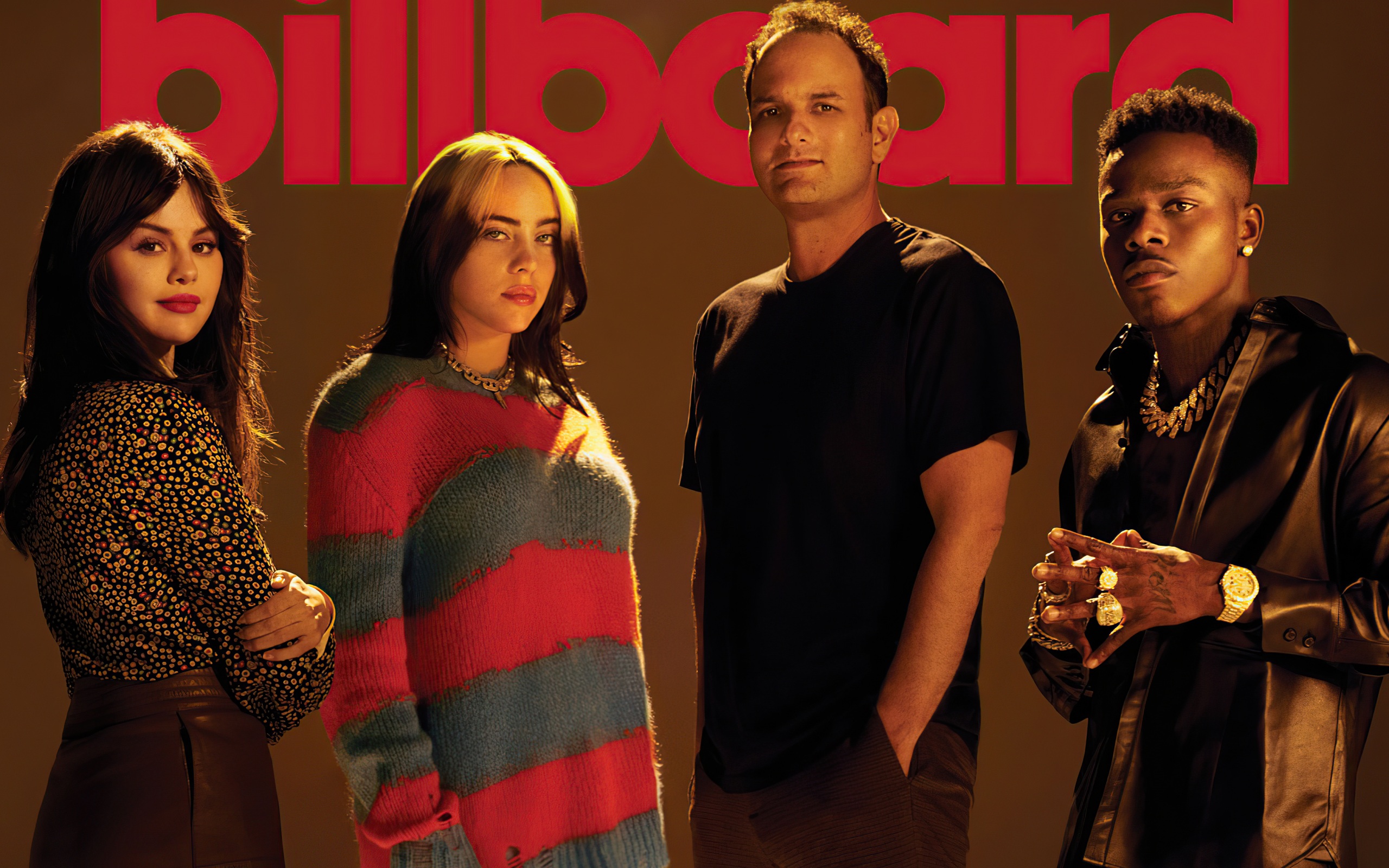 Wallpaper 4k Billie Eilish DaBaby Selena Gomez And John Janick Billboard Photohoot 4k Wallpaper