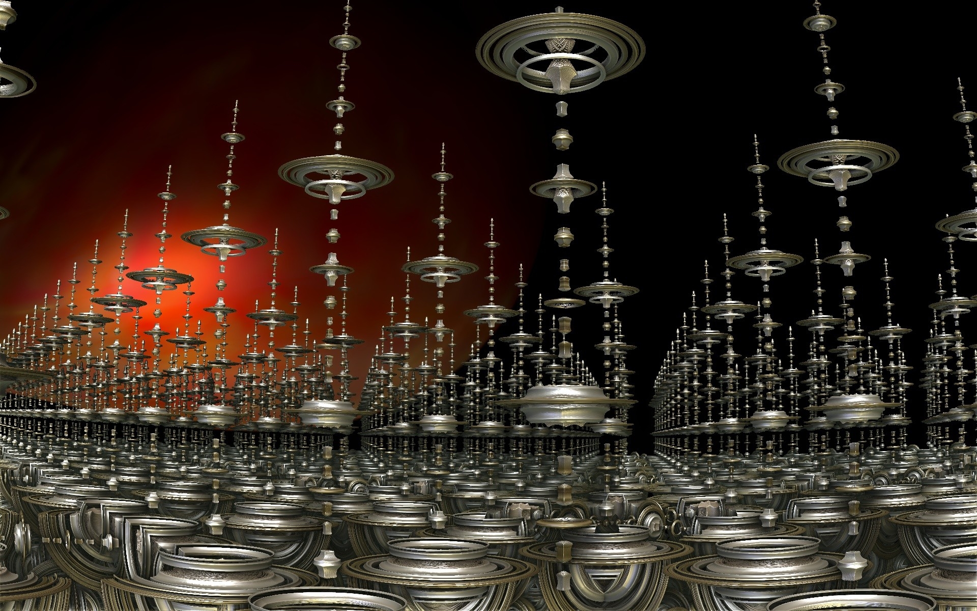 Wallpaper, placement, rotation, metal, shape 1920x1200