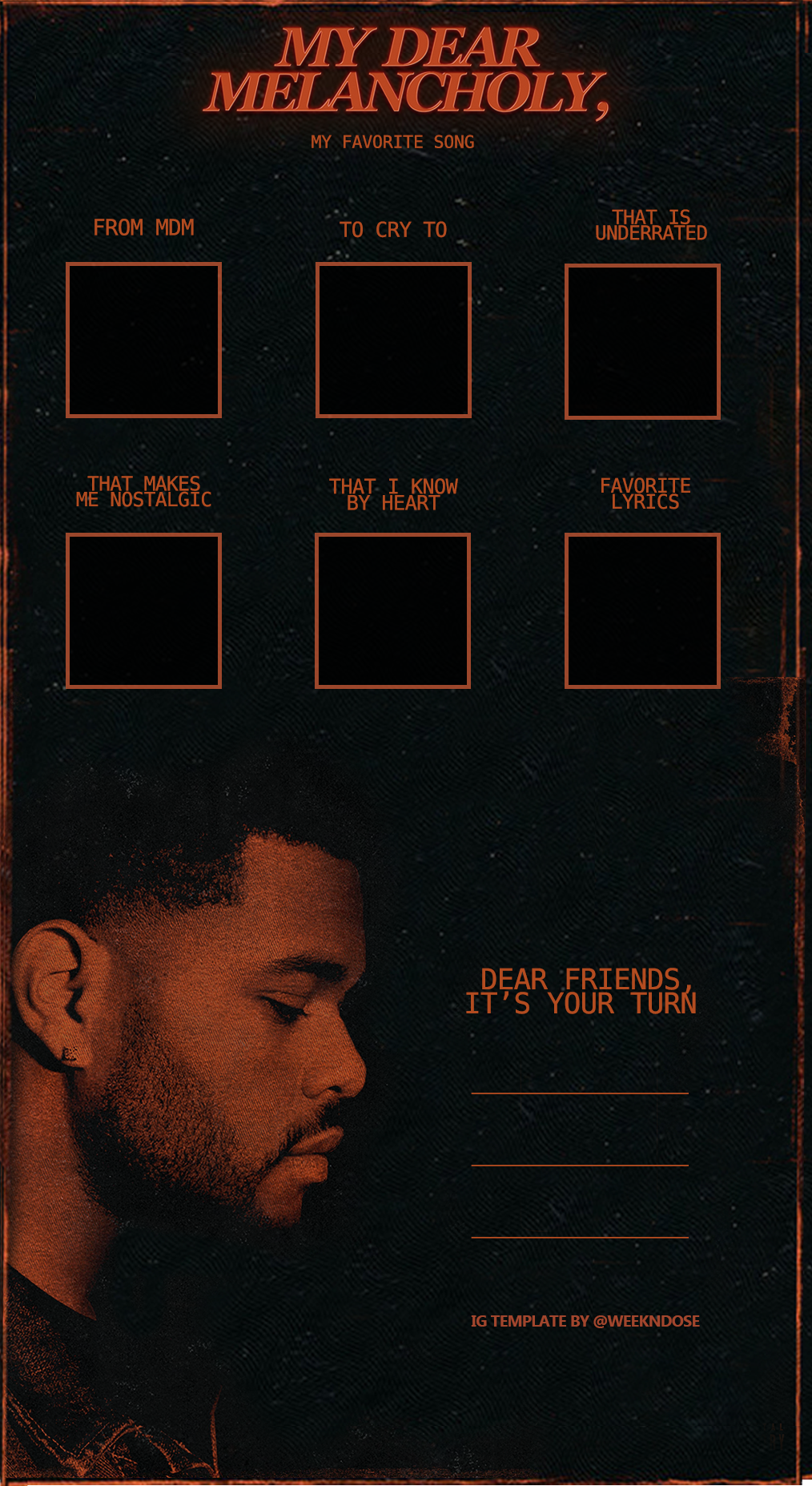 My Dear Melancholy Instagram Story. Instagram story , Abel the weeknd, The weeknd