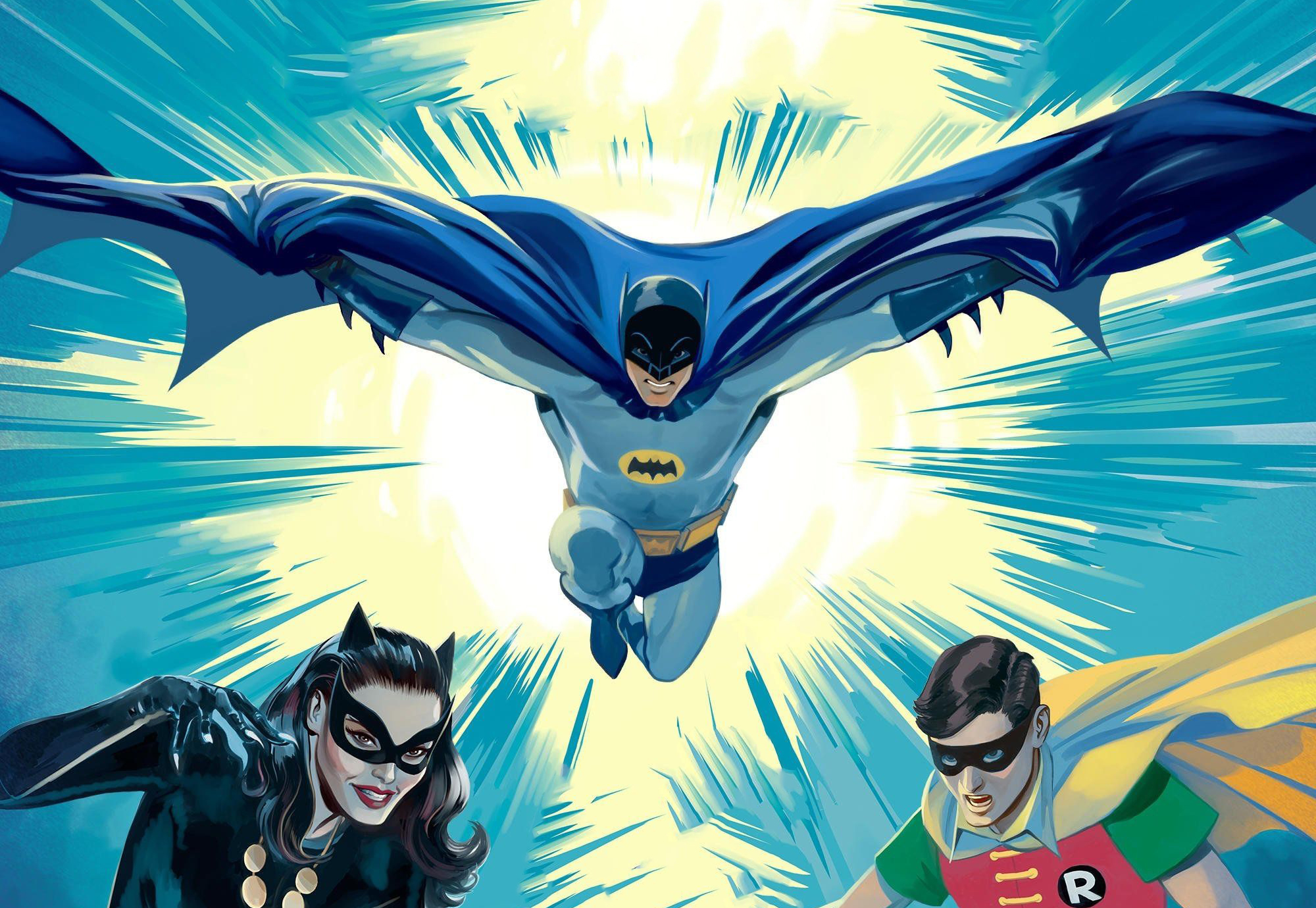Adam West Batman Bruce Wayne Burt Ward Catwoman DC Comics Dick Grayson Julie Newmar Robin (Batman) Selina Kyle wallpaperx1380