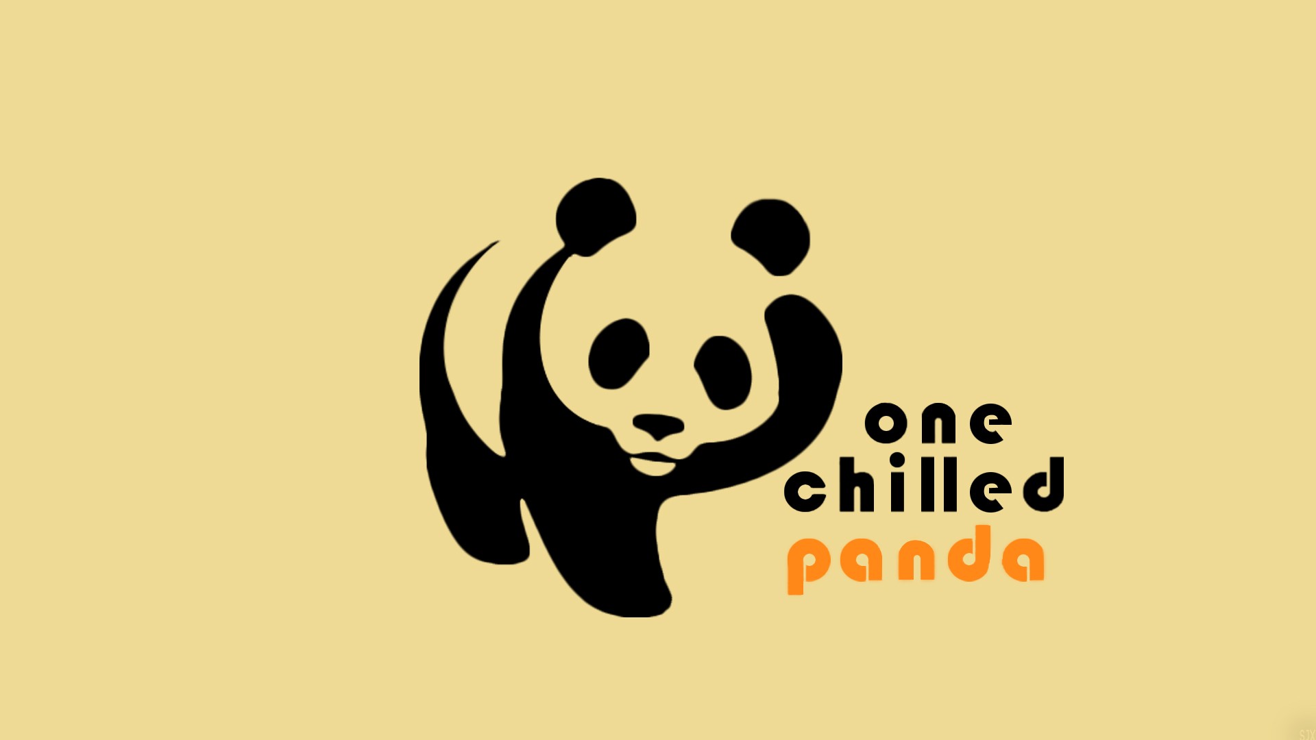 Wallpaper, illustration, animals, minimalism, artwork, logo, cartoon, brand, chillstep, one chilled panda, font 1920x1080