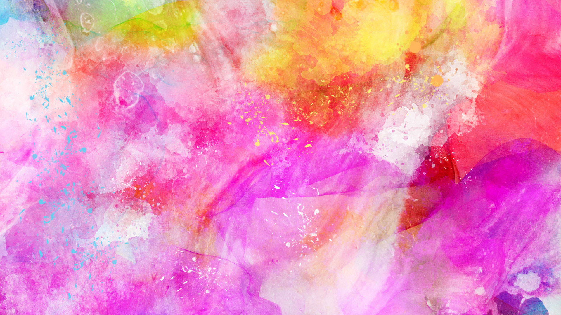 Download Pink and yellow, watercolor art wallpaper, 1920x Full HD, HDTV, FHD, 1080p