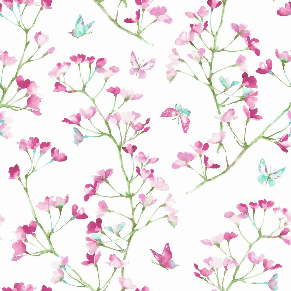 York Wallcoverings Watercolor Branch 33' L x 20.5 W Spray and Stick Wallpaper Roll