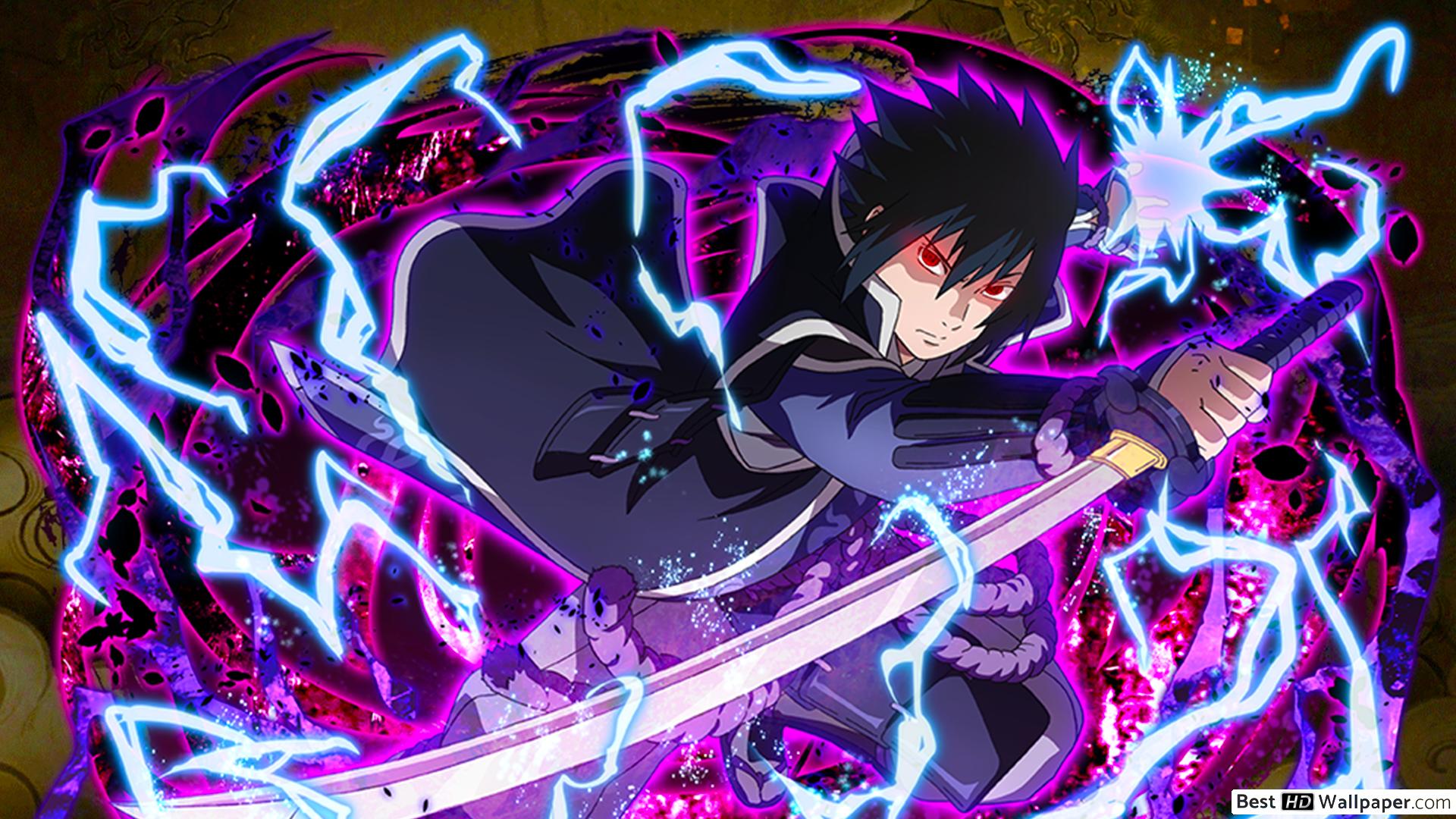 Sasuke Uchiha Lightning Blade from Naruto Shippuden for Desktop HD wallpaper download