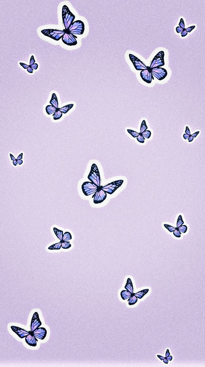 pastel purple butterfly background