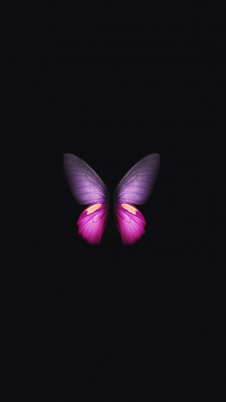 Download Samsung Galaxy Fold, Pink Purple Butterfly Wallpaper, 750x Iphone IPhone 8