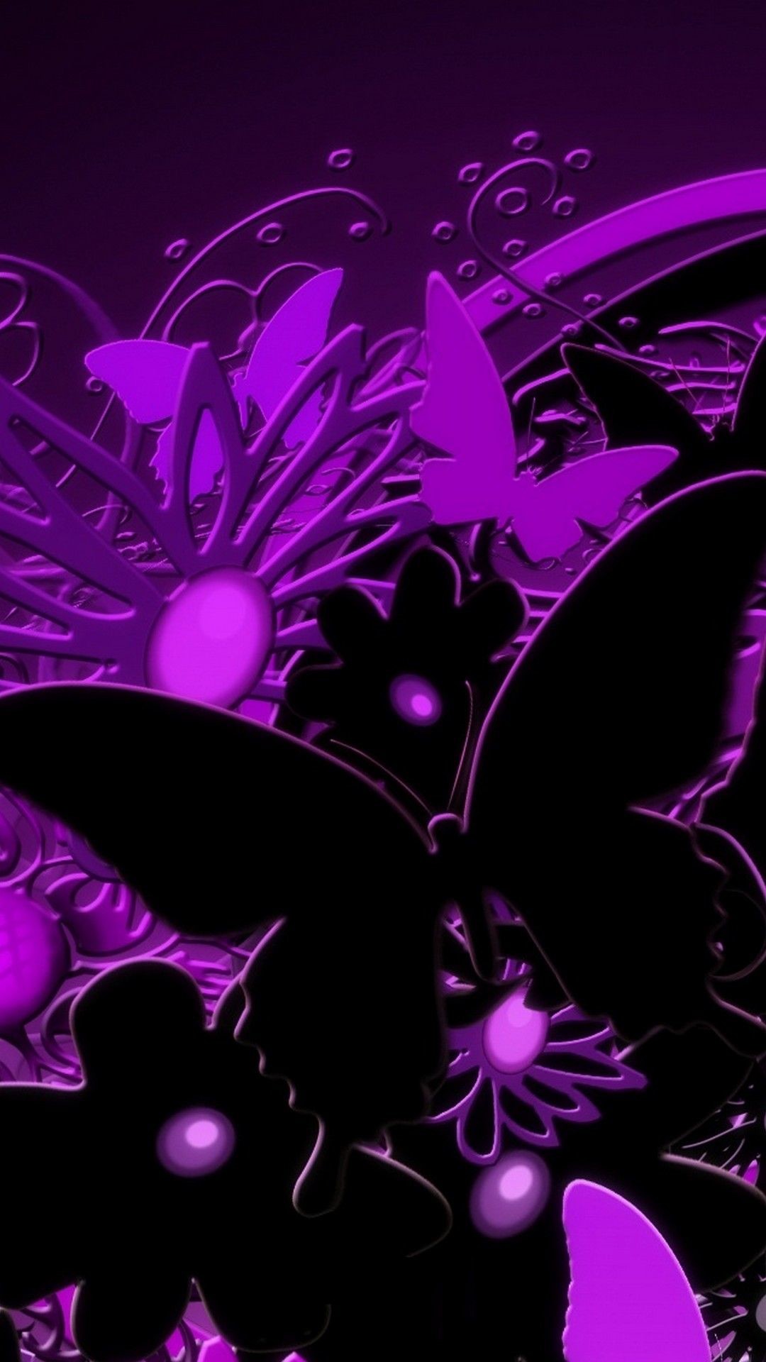 1080x 3D Purple Butterfly iPhone Wallpaper And Purple Butterflies