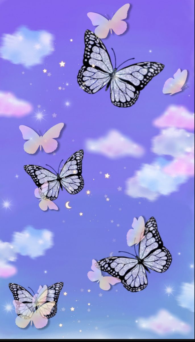 Purple butterfly. Butterfly wallpaper iphone, Girl iphone wallpaper, Butterfly wallpaper